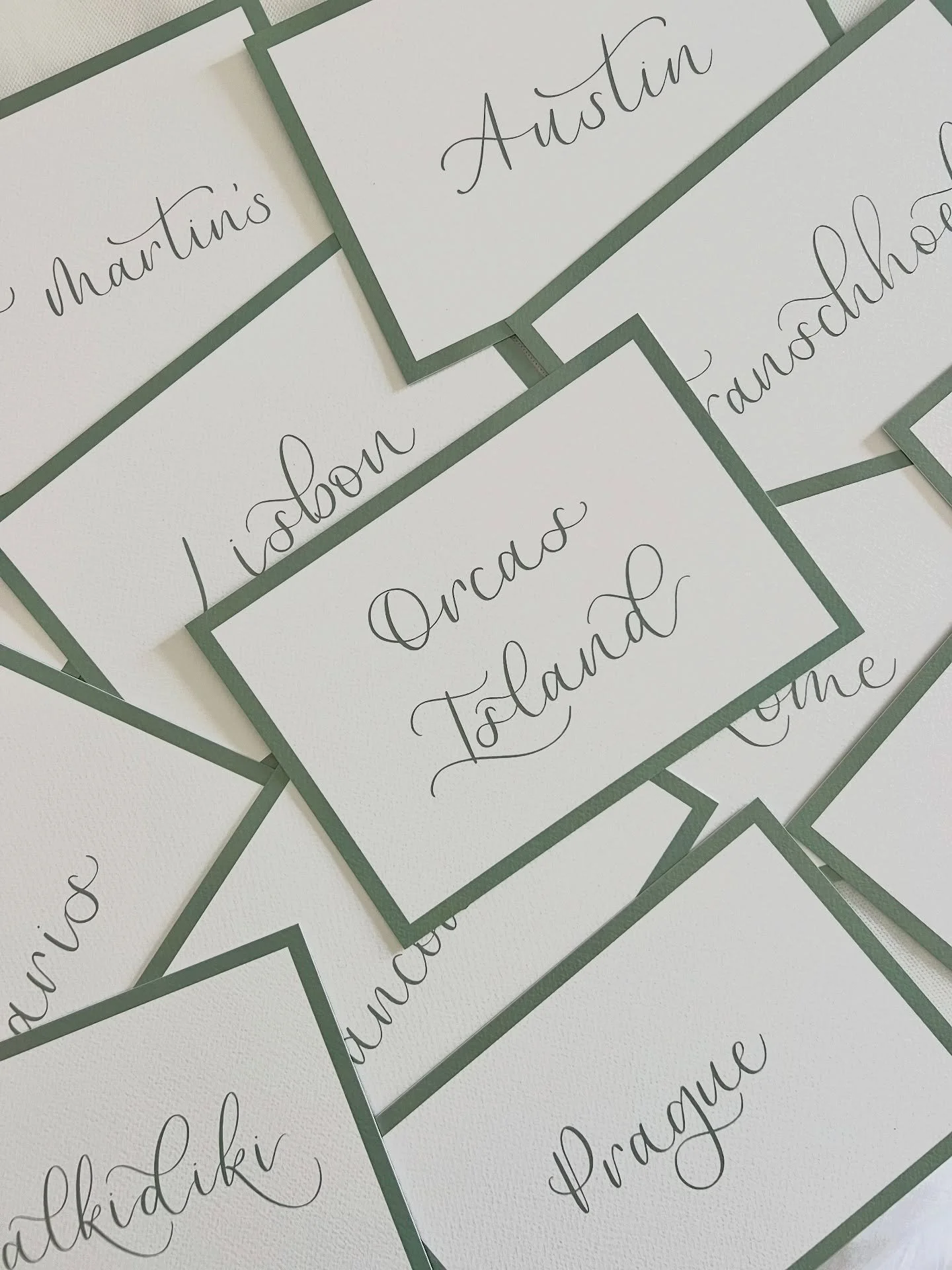 T A B L E  N A M E S 💚
~
I &amp; C
11.10.25
&bull;
#calligraphy #moderncalligraphy #weddingstationery #onthedaystationery