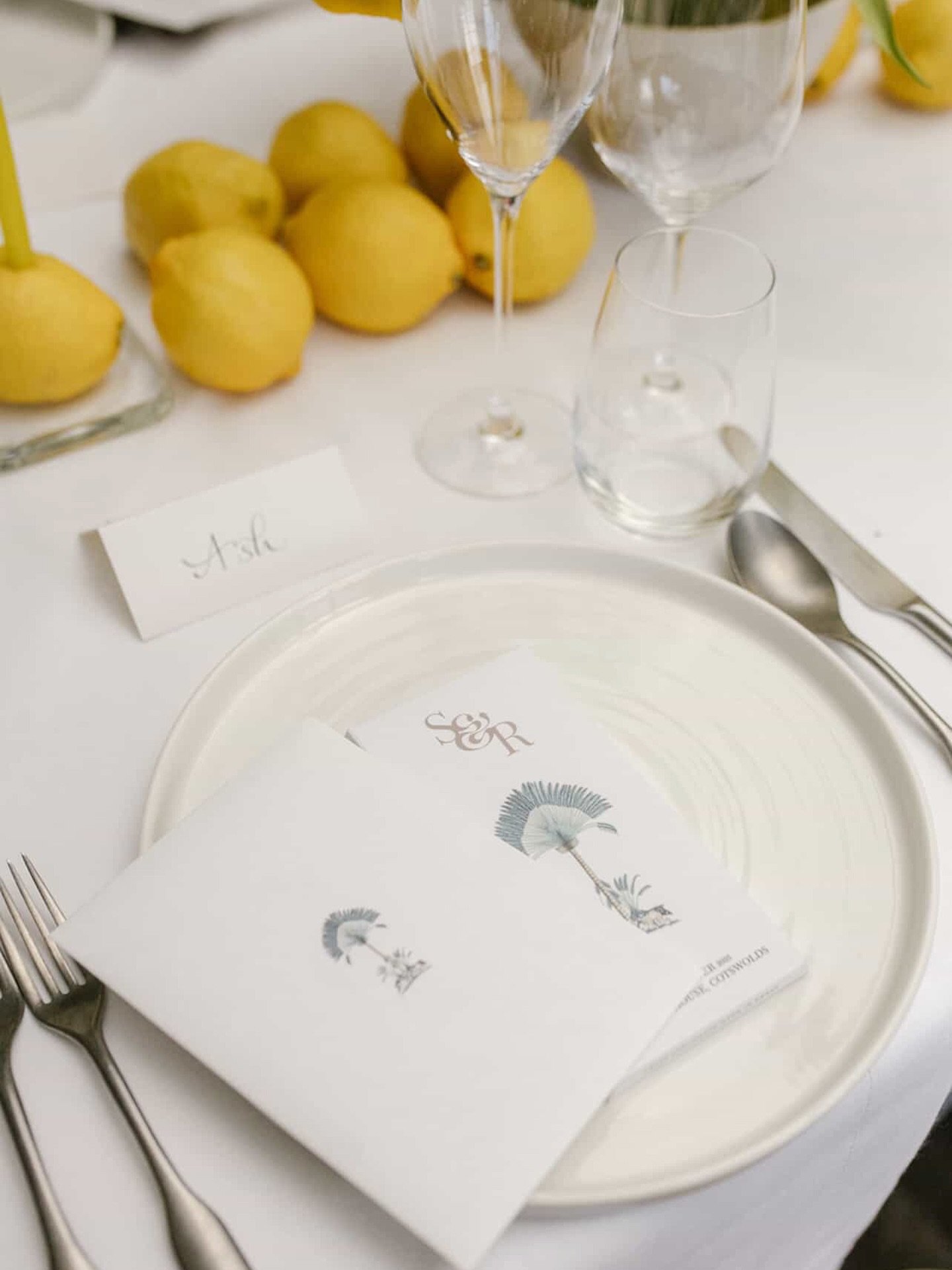 S &amp; R 💛 When your client knows exactly what they want and you have the pleasure of putting it all together for them! Place cards and individual menus for each guest using S&amp;R&rsquo;s wedding logo combined with the bride&rsquo;s own handwriti