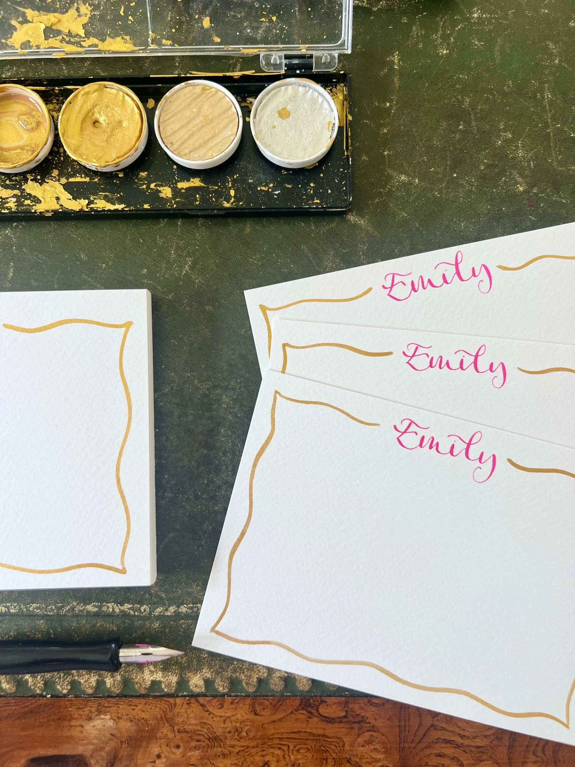 Squiggle Border Notecards