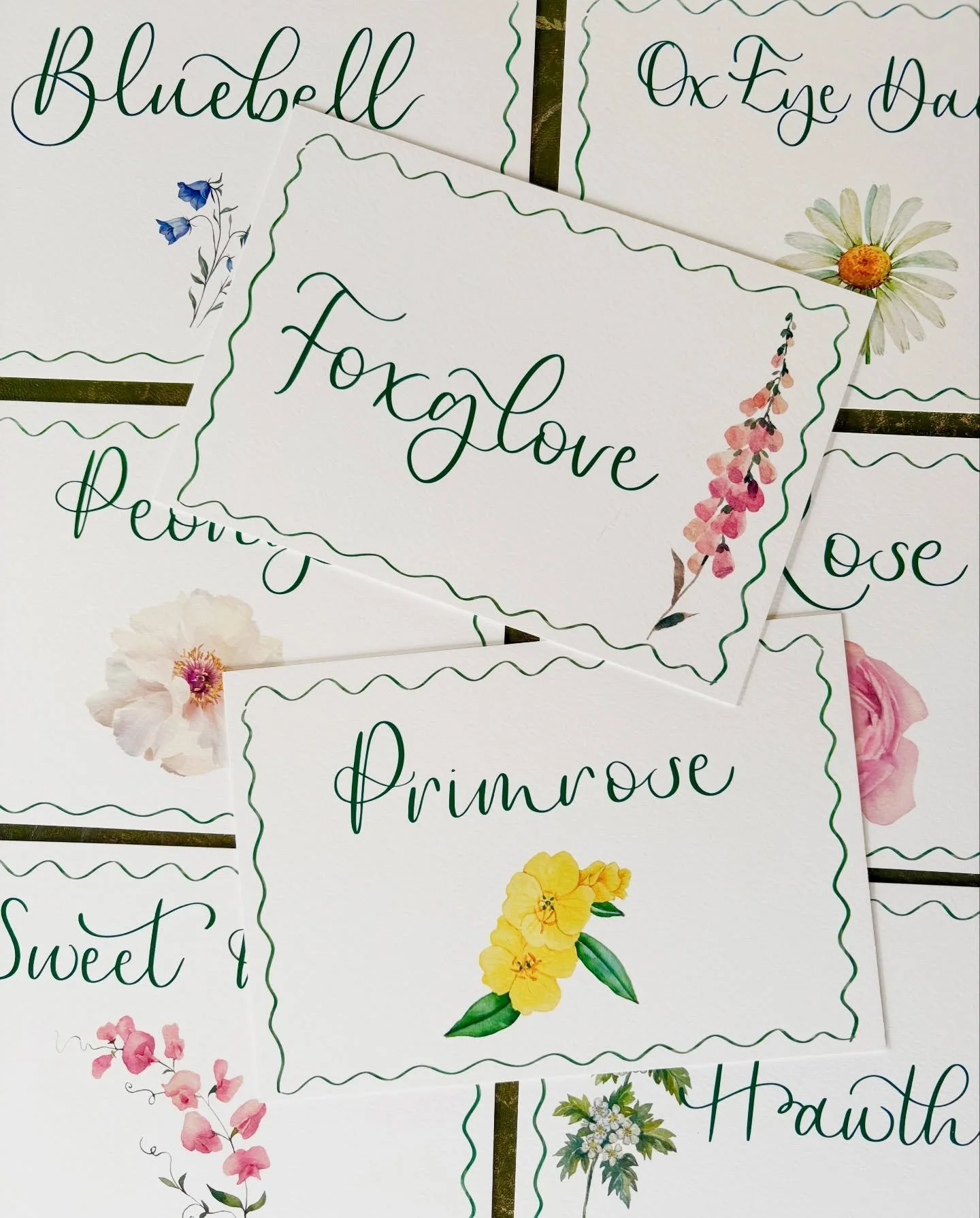 T A B L E  N A M E S 🌼 
&bull;
&bull;
&bull;
#weddingstationery #calligraphy #onthedaystationery