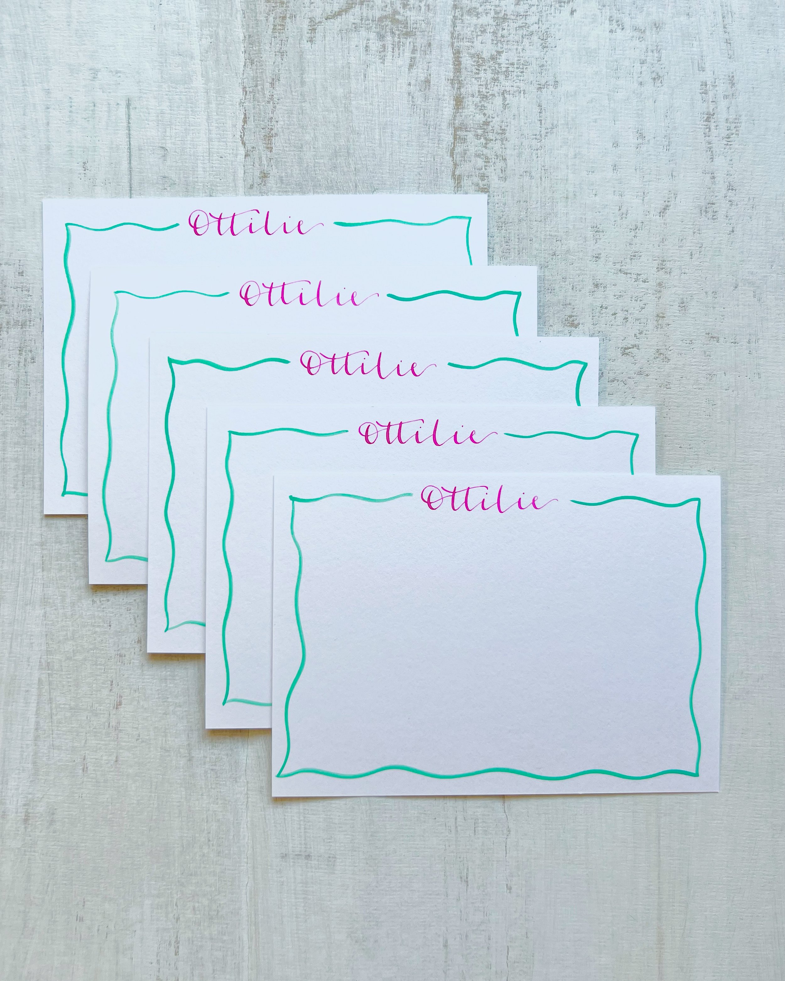 Squiggle Border Notecards