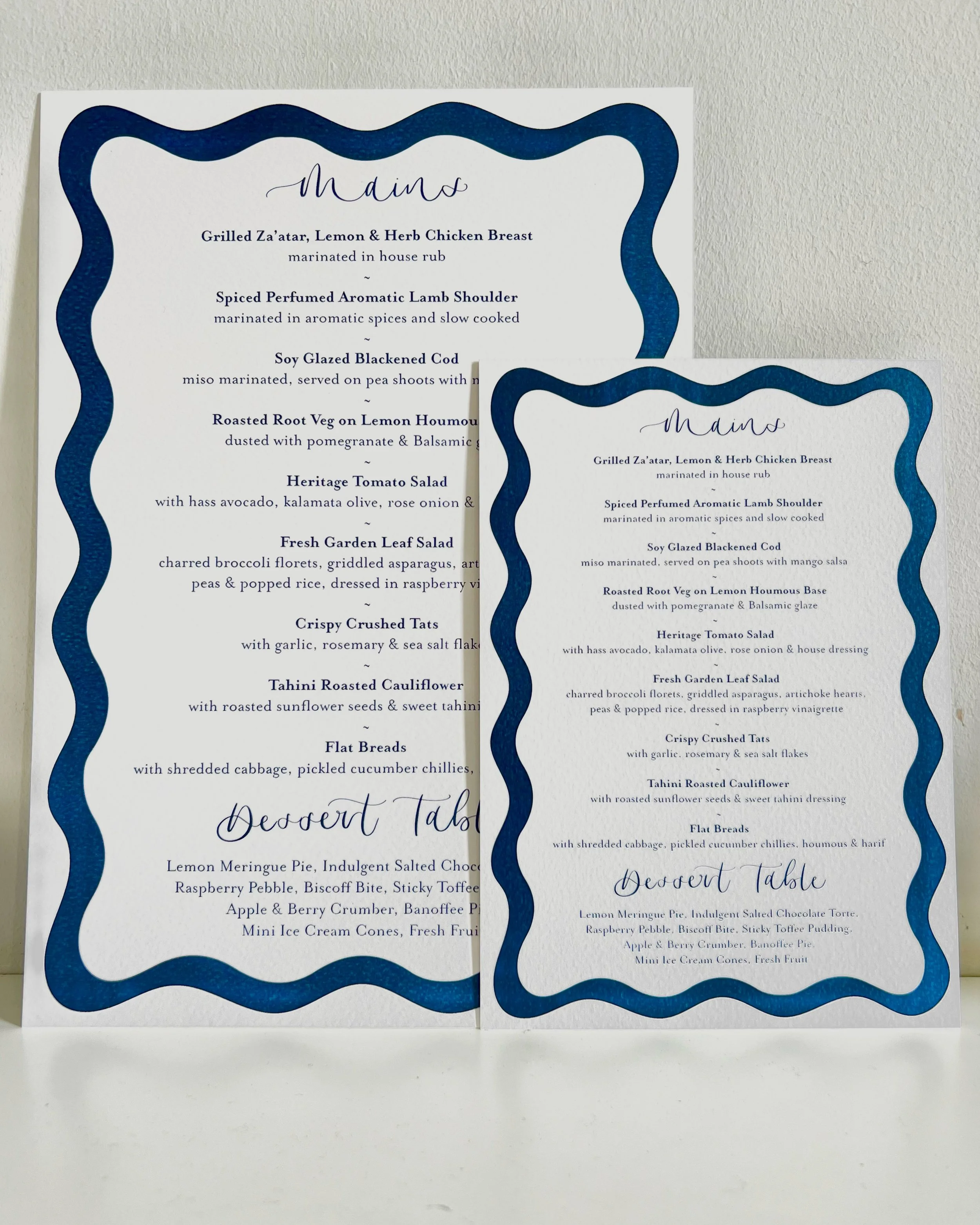 Wavy edge border menus