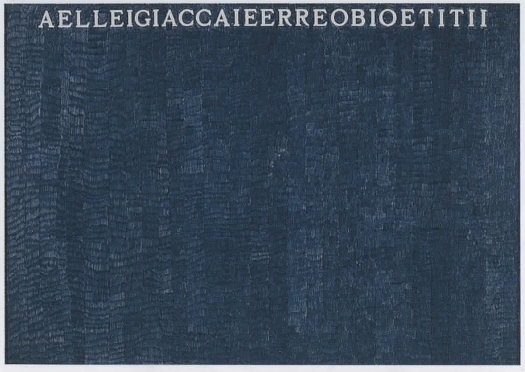 Cat. n. 474
AELLEIGIACCAIEERREOBIOETITII, 1973, penna biro blu su carta, 70 x 100 c
