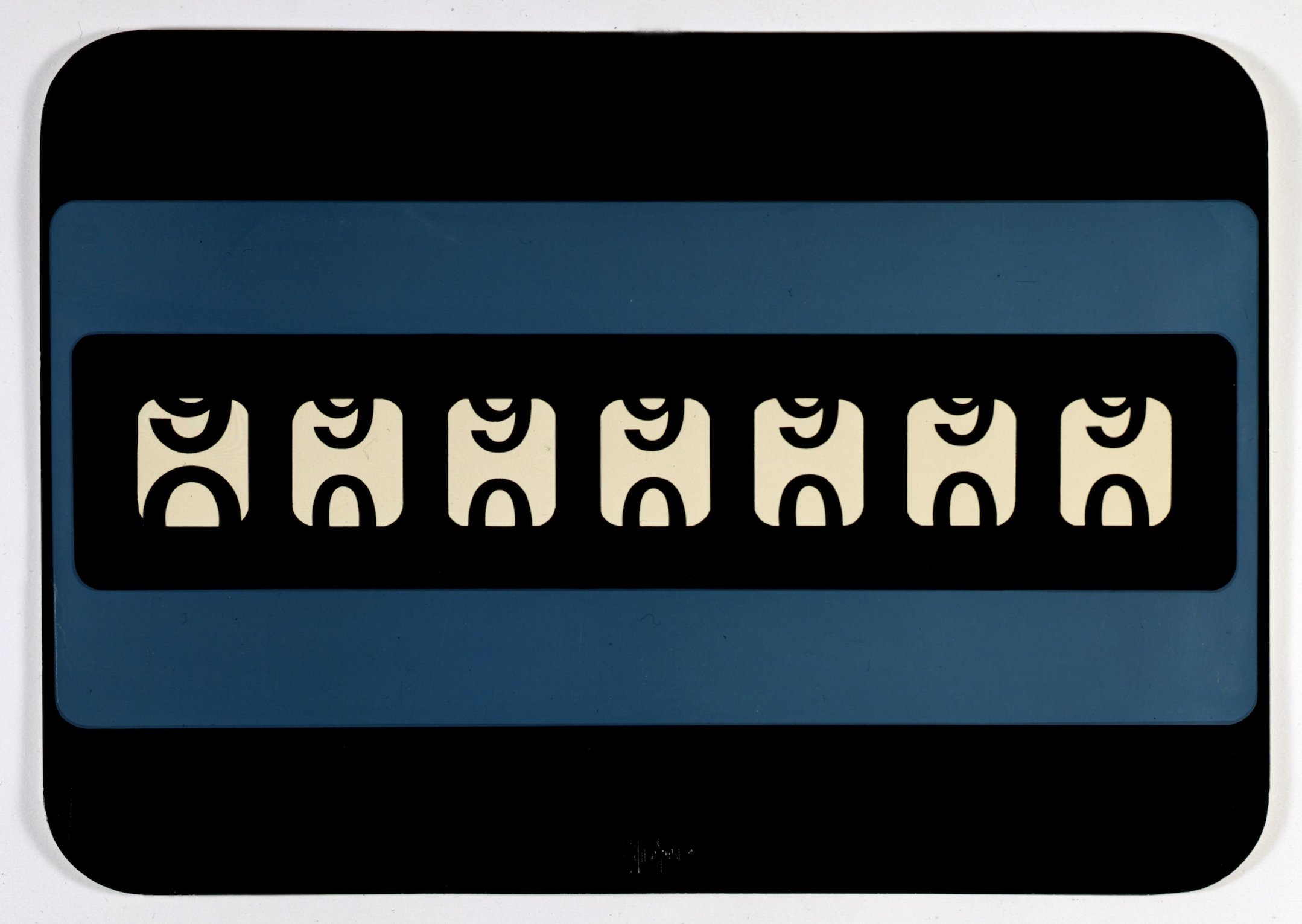Cat. n. 152
Contatore, 1967,
collage su serigrafia, 42,5 x 62,5 cm, edizione in 123 esemplari.