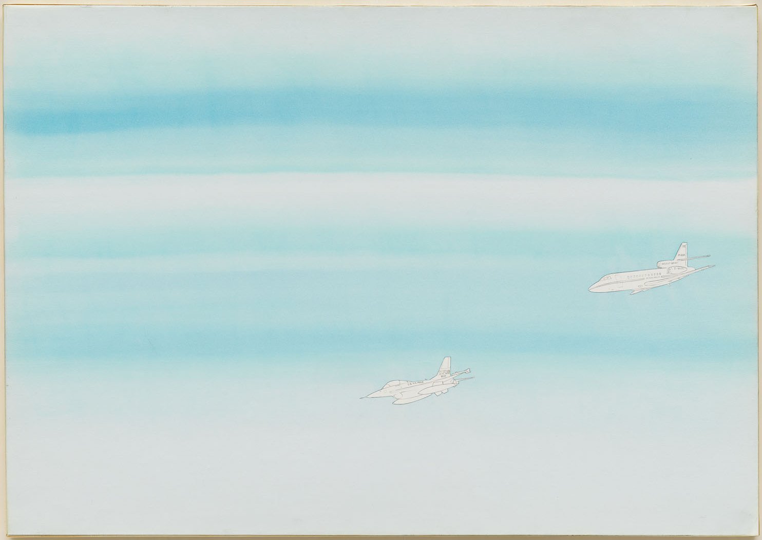 Cieli ad alta quota (n.1), 1988-1989, acquarello e matita su carta intelata, 51 × 72 cm