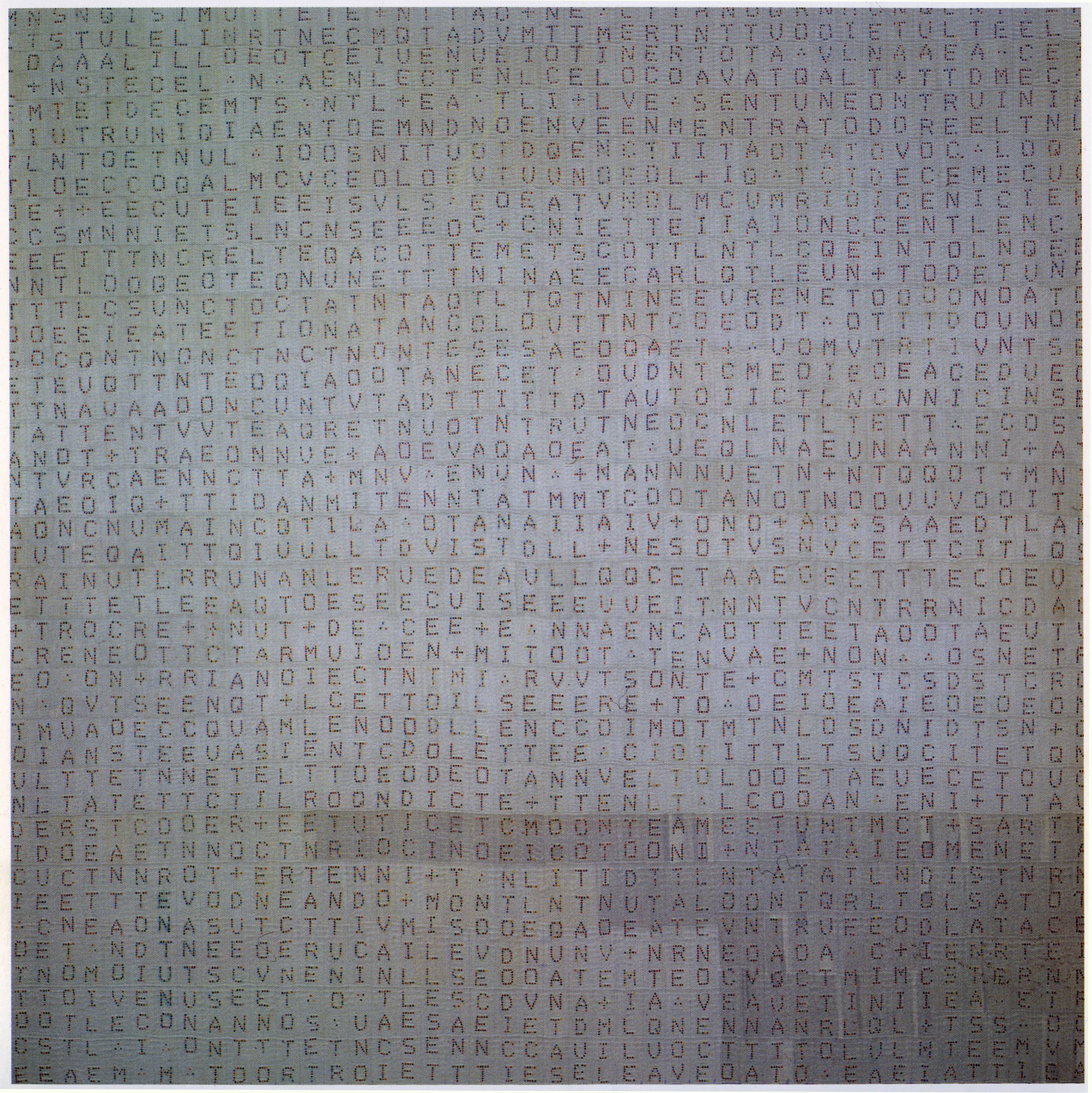 Cat. n. 1310
Addizione, 1984, ricamo su tessuto, 201 x 198,5