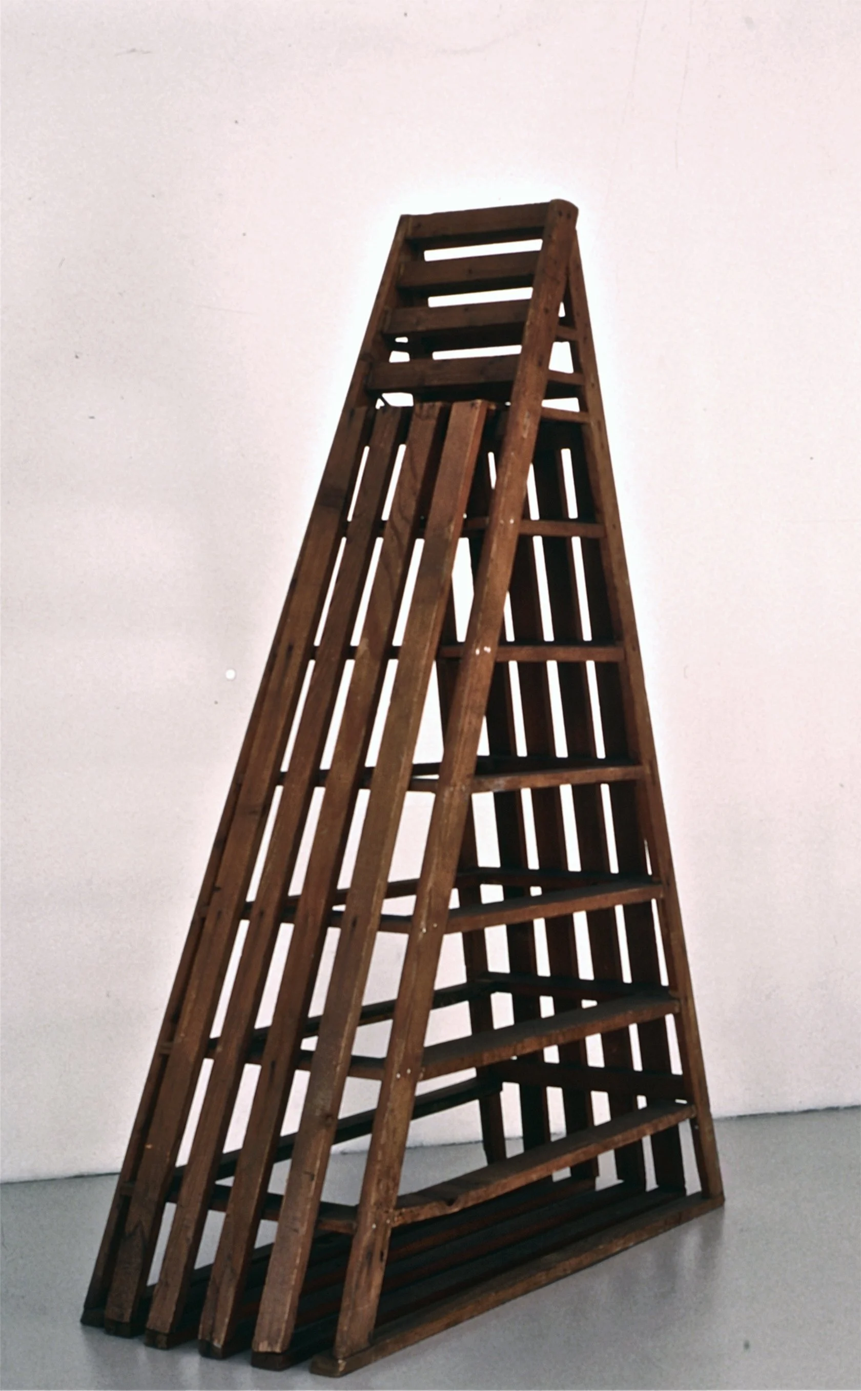 Cat. n. 88  
Scala, 1966,  legno, 172,5 x 111 x 48 cm. Fondazione CRT Progetto Arte Moderna e Contemporanea, deposito permanente, Castello di Rivoli Museo d’Arte Contemporanea, Rivoli (Torino); GAM - Galleria Civica d’Arte Moderna e Contemporanea, To