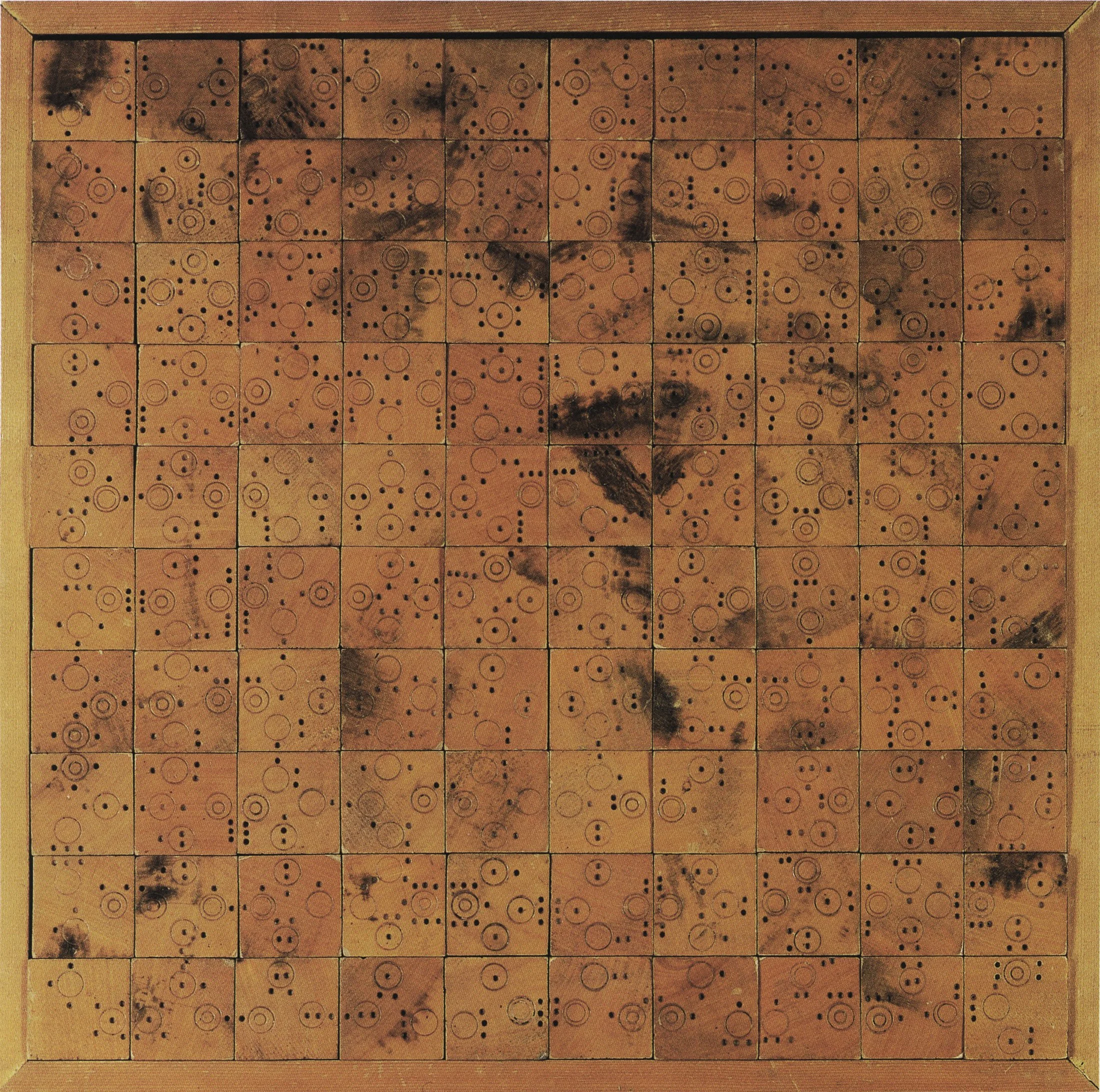   Cat. n. 212  
Dama, 1968, legno, 5 x 55 x 55 cm