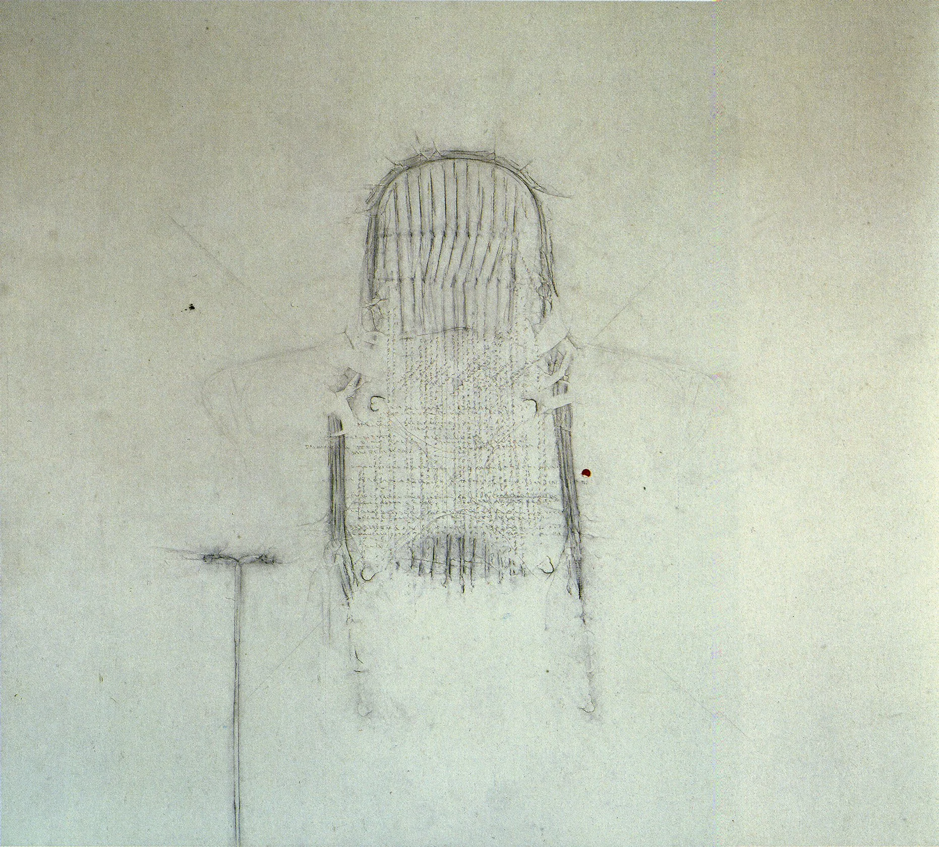 Senza titolo [sedia], 1990, matita e tempera su carta intelata, 270 x 310 cm