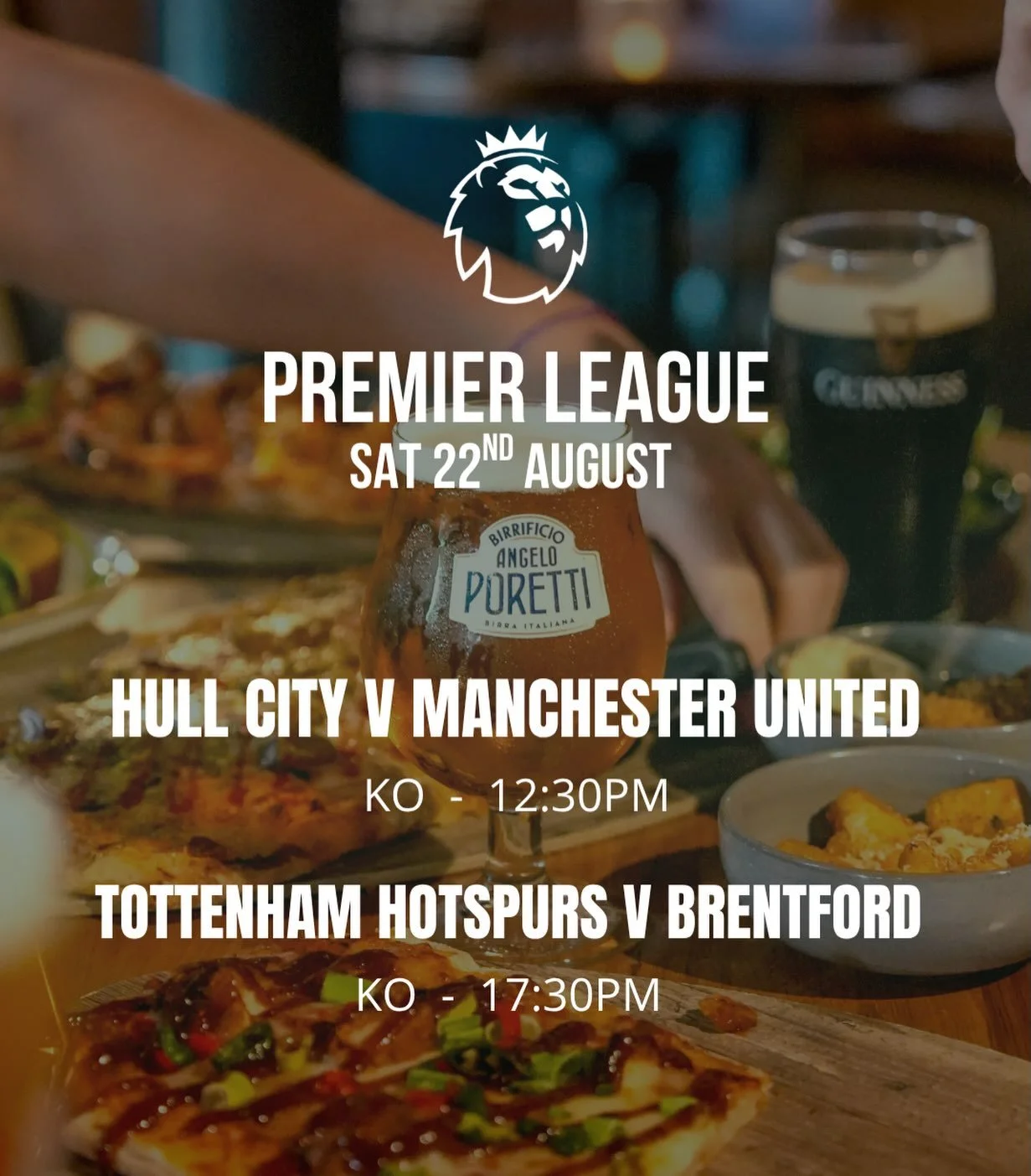 ⚽️ PREMIER LEAGUE IS BACK AT THE GREAT NORTHERN ⚽️

Saturday = sorted. The big screens are on, the pints are pouring and we&rsquo;ve got the Premier League live and loud all day.

🔥 Hull City v Manchester United &mdash; 12:30pm
🔥 Tottenham Hotspur 