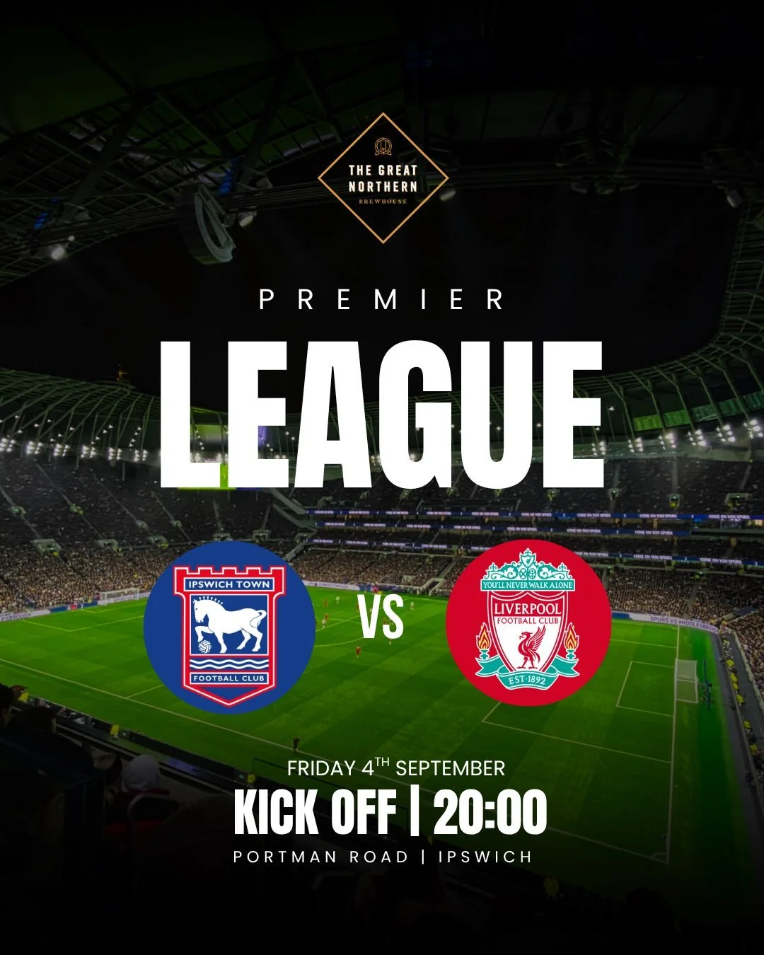 READY FOR THE WEEKEND!? 👀🍻 We certainly are! 🙌

🍺 Happy Hour 3&ndash;6pm perfect for those after-work thirst quenchers!
⚽️ 8pm - Ipswich v Liverpool

Then it&rsquo;s a full weekend of live sport, great food, cold beers and good times 🍕🍺⚽️
