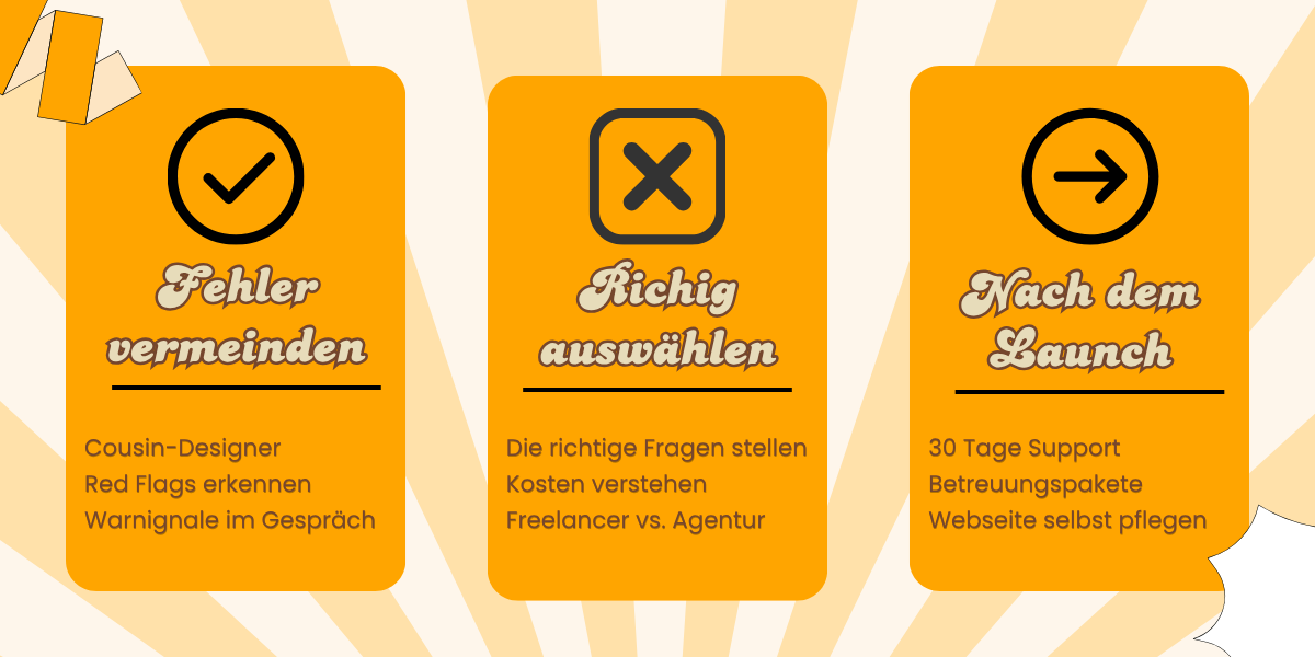 Webdesigner in der Schweiz – Fehler vermeiden, richtig auswählen, nach dem Launch