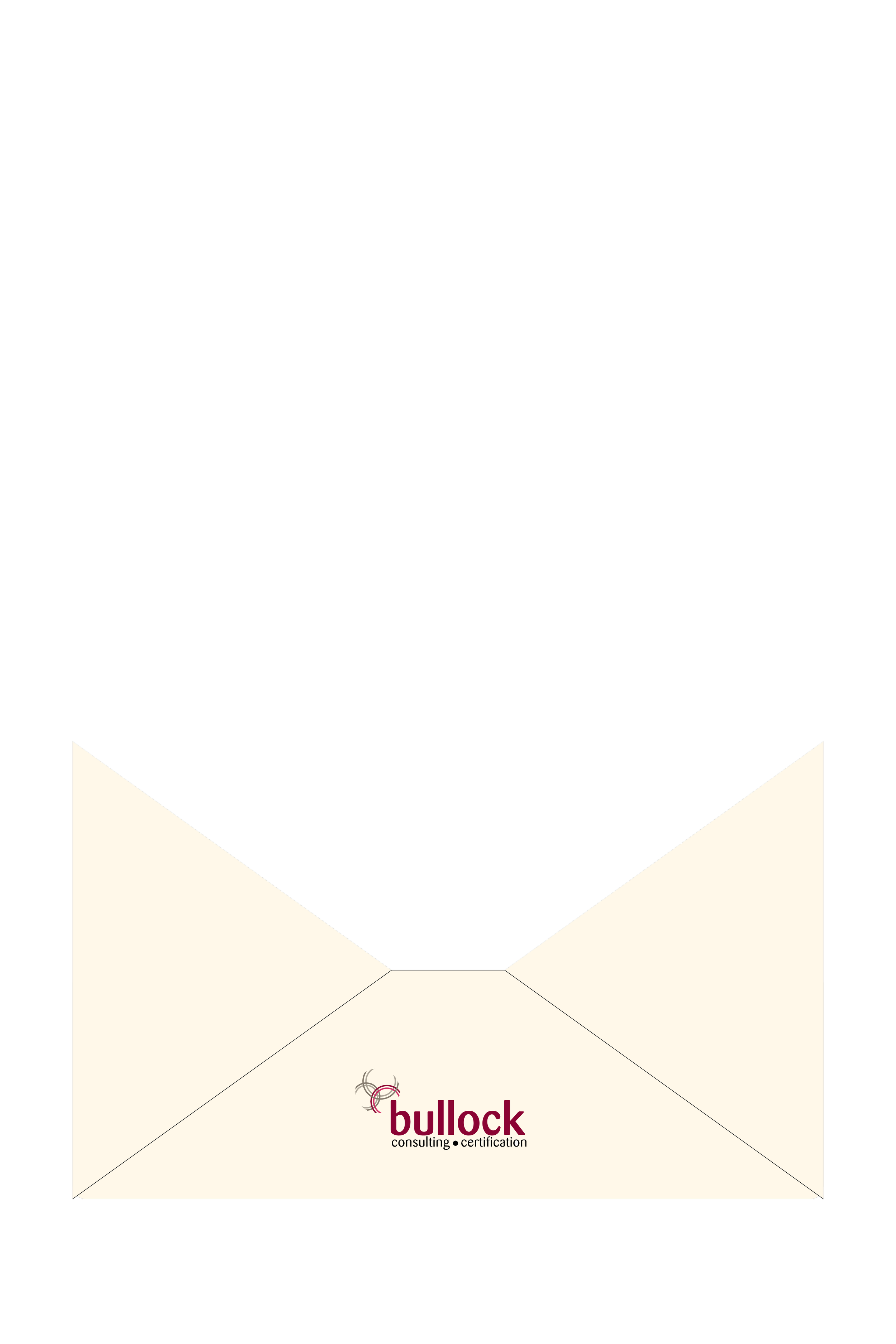 A black background with a white envelope and the logo 'Bullock Consulting Certification' at the bottom.