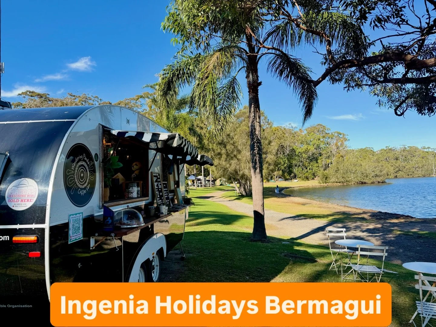What a beautiful spot for our #fatlittlepanda 🙌

Open Lakeside here from 7.30-11am all long weekend!

Coffee, Hot chocs, iced lattes, fresh toasties and more!

#ingeniaholidays #wallagalake #mobilecoffeevan #spitfirevintagecaravans