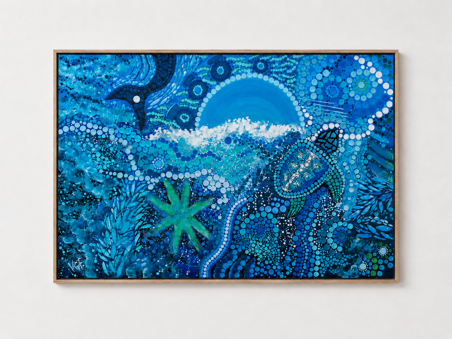 0073-turtle-moon-landscape-oak-frame-canvas-print.png
