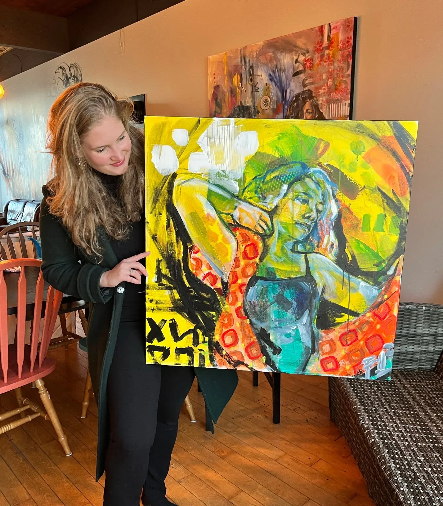 Mon oeuvre &laquo;La danse des anges&raquo; a trouv&eacute; sa nouvelle maison la semaine derni&egrave;re! 
Elle a &eacute;t&eacute; choisie pour son sentiment de libert&eacute; qu'elle procure, ce d&eacute;sir de changement et de renaissance.

Merci