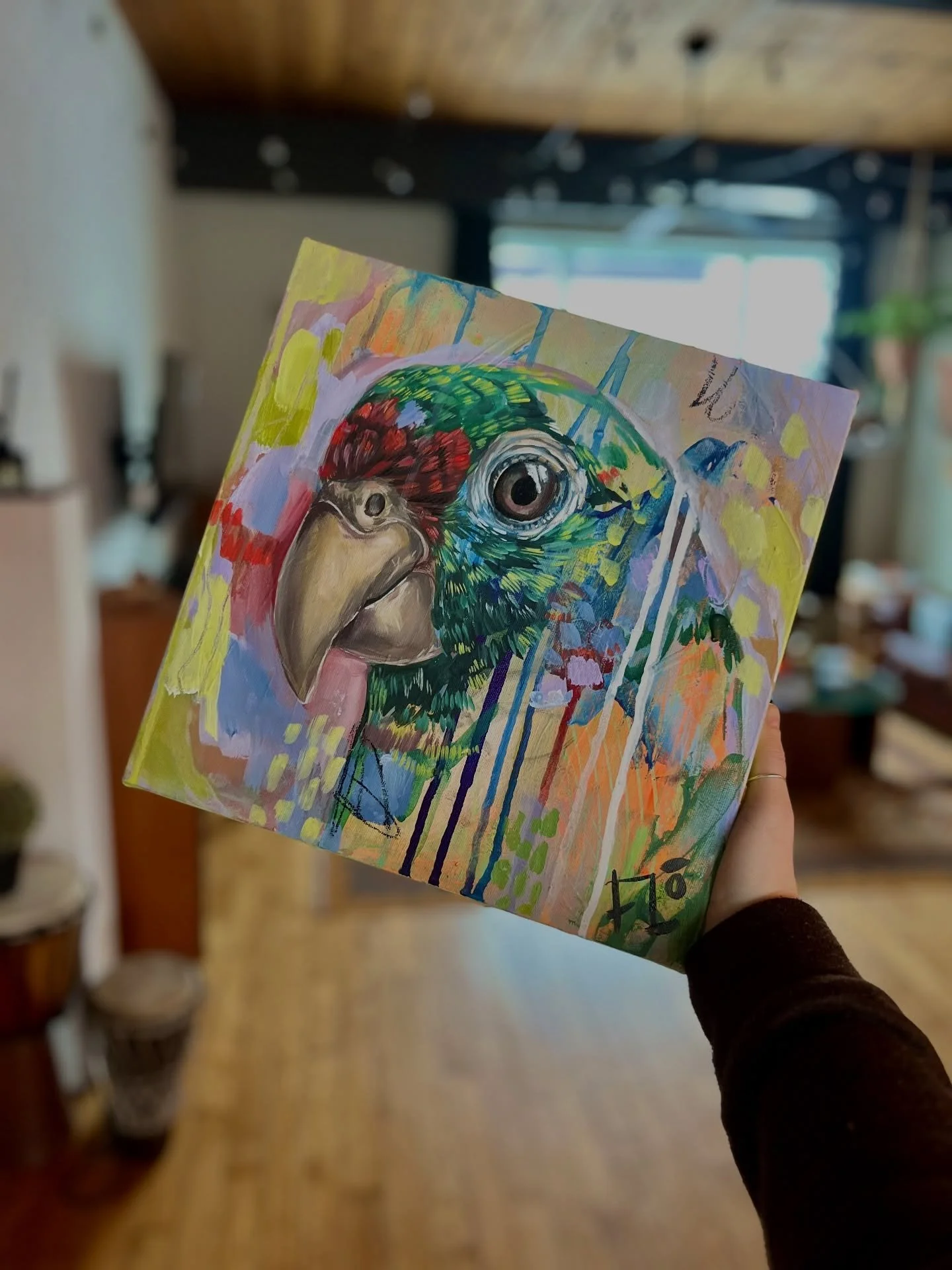 Petite toile r&eacute;alis&eacute;e il y a quelques semaines ❤️

Plumes de lumi&egrave;re | Dispo