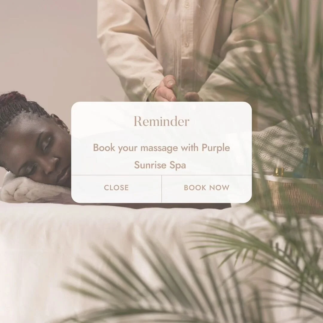 Your body and mind will thank you later! 
Book now! 
Purplesunrisespa.com
864.398.0305