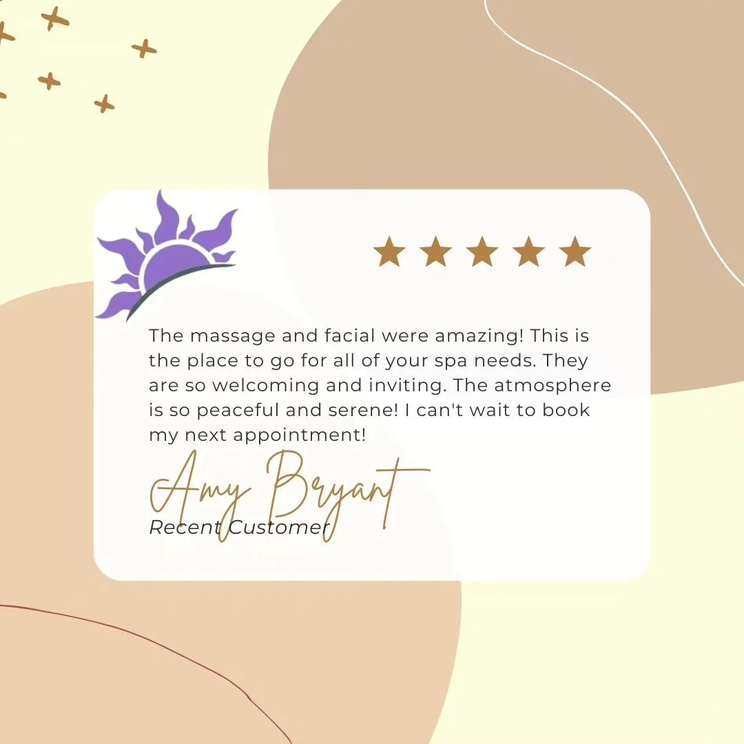 Have you loved your experience so far with Purple Sunrise Spa? Leave us a review and let us know how we are doing! 💜
Purple Sunrise Spa https://g.page/r/CXlHhARkj6JQEBM/review