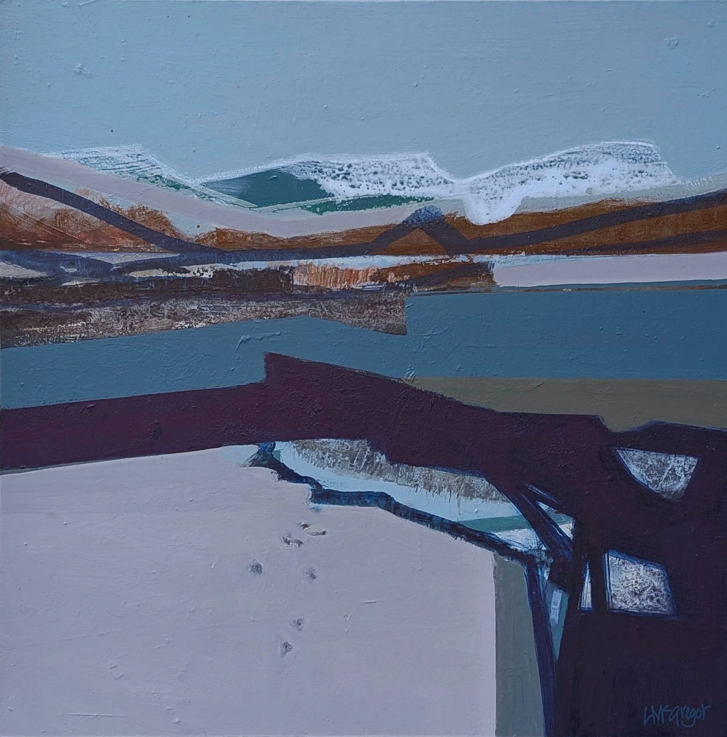 [SOLD] Winter Beach 61x61 cm