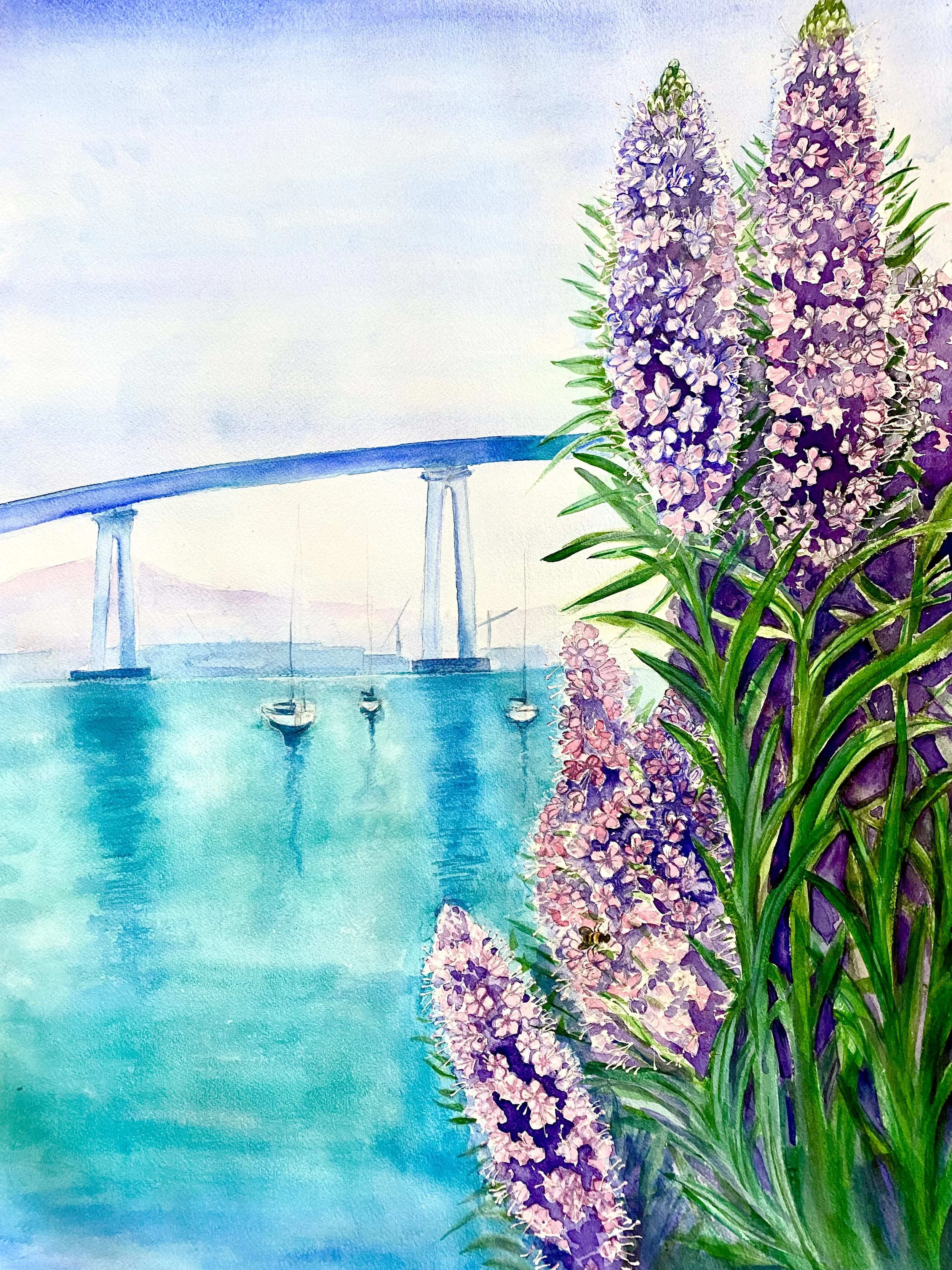 Coronado Bridge and Flowers.jpg