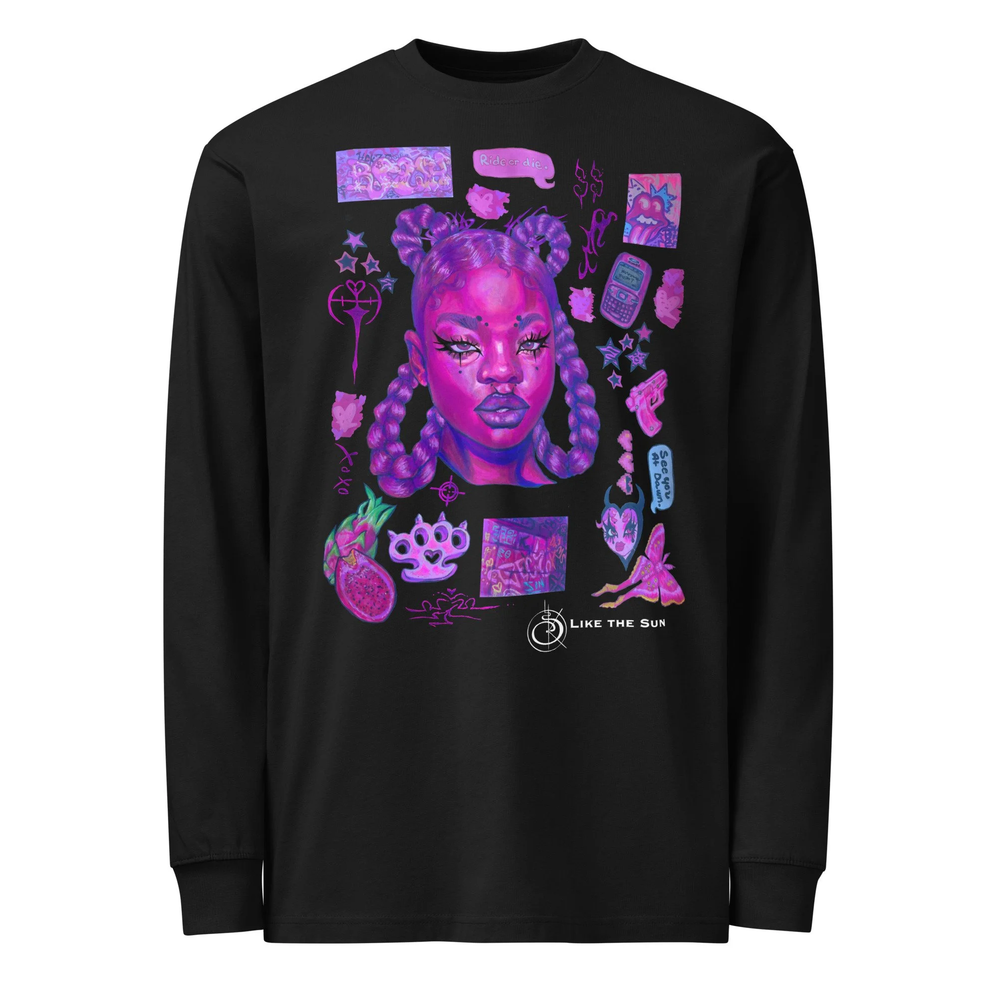 Multiiittudes Pink Long Sleeve Shirt Black