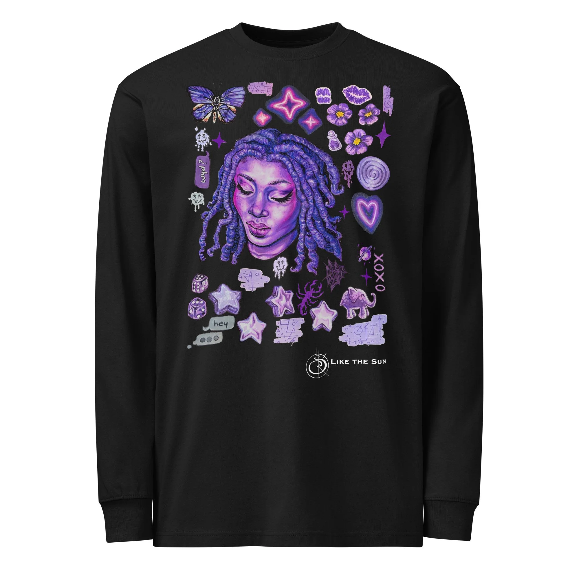 Multiiittudes Purple Long Sleeve Shirt Black