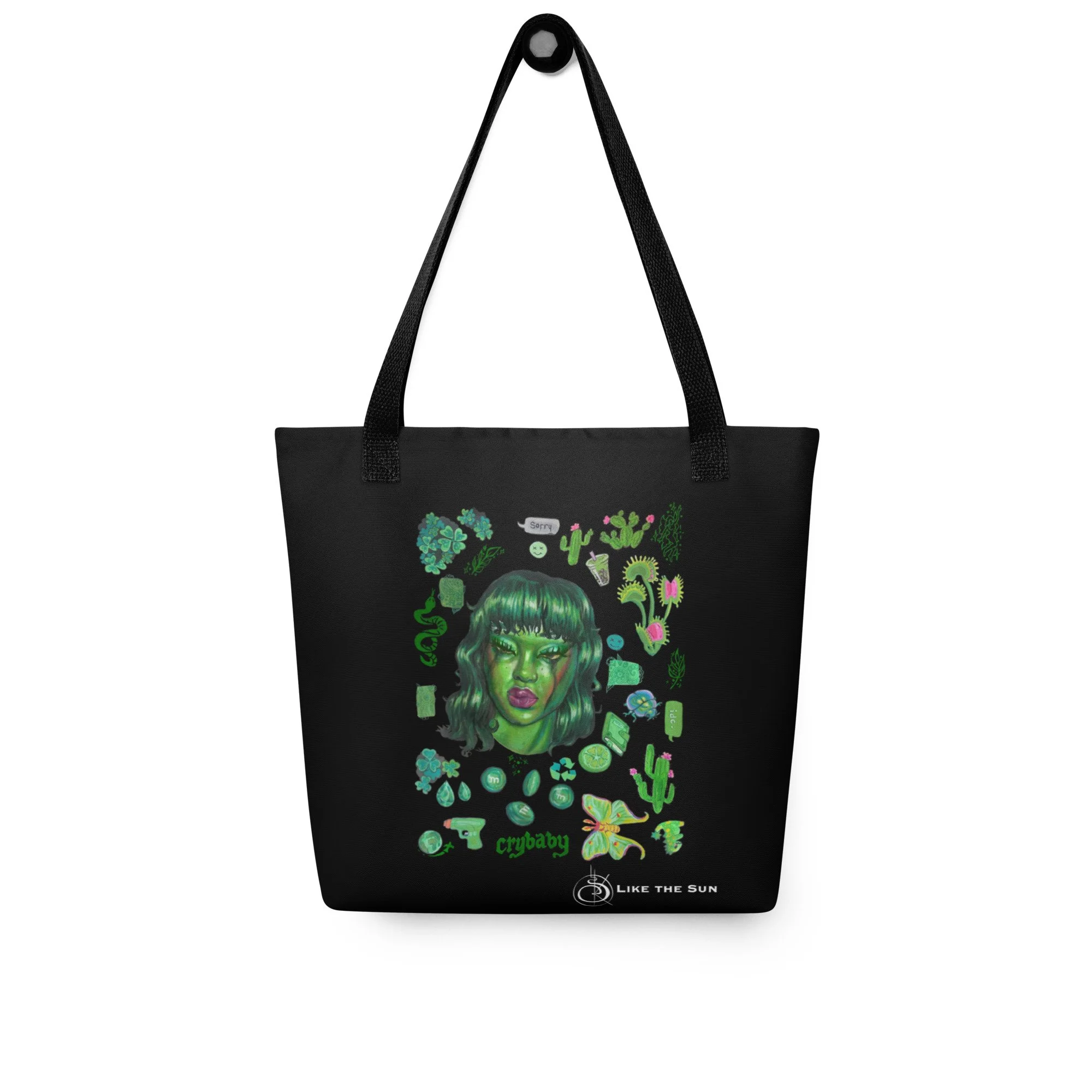 Multiiittudes Green Tote Bag Black