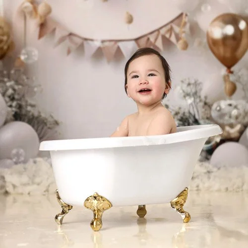 Baby splash bath photoshoot after Cake Smash session in Warrington