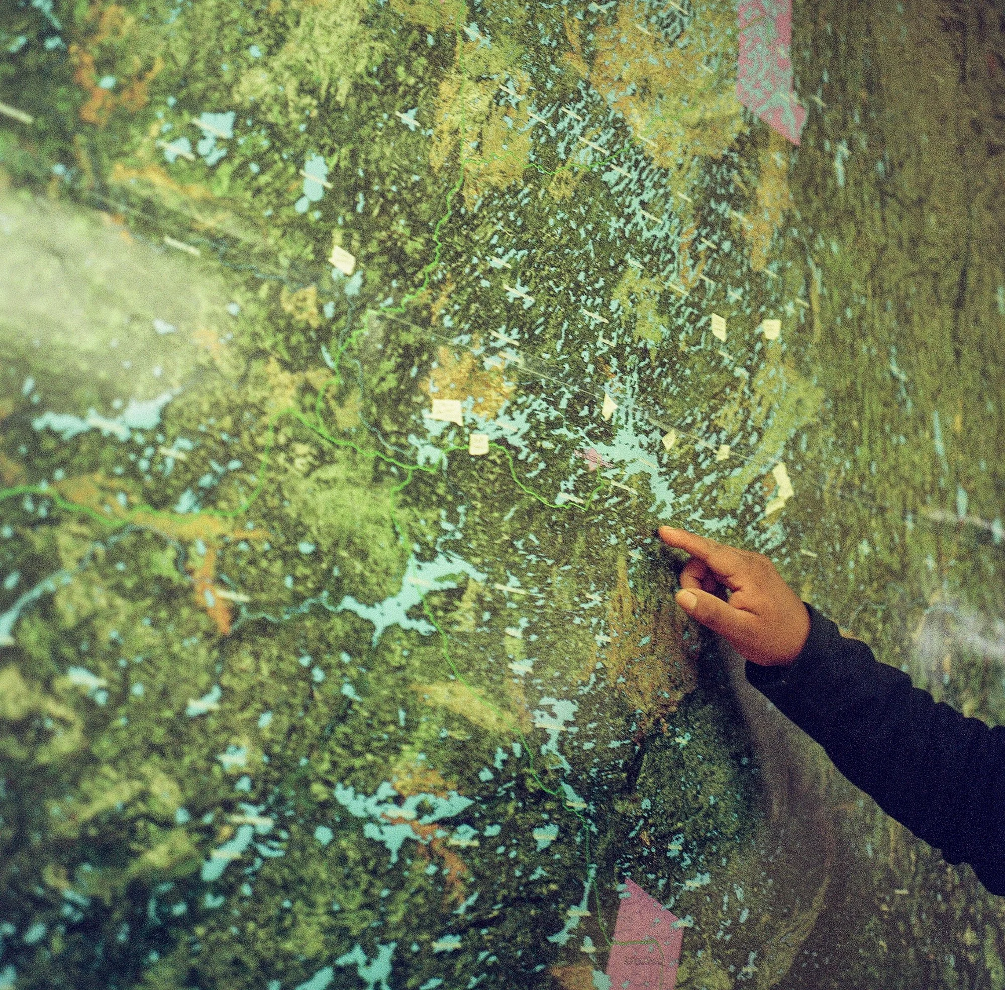 A map of the region highlights the abundance of water surrounding the community