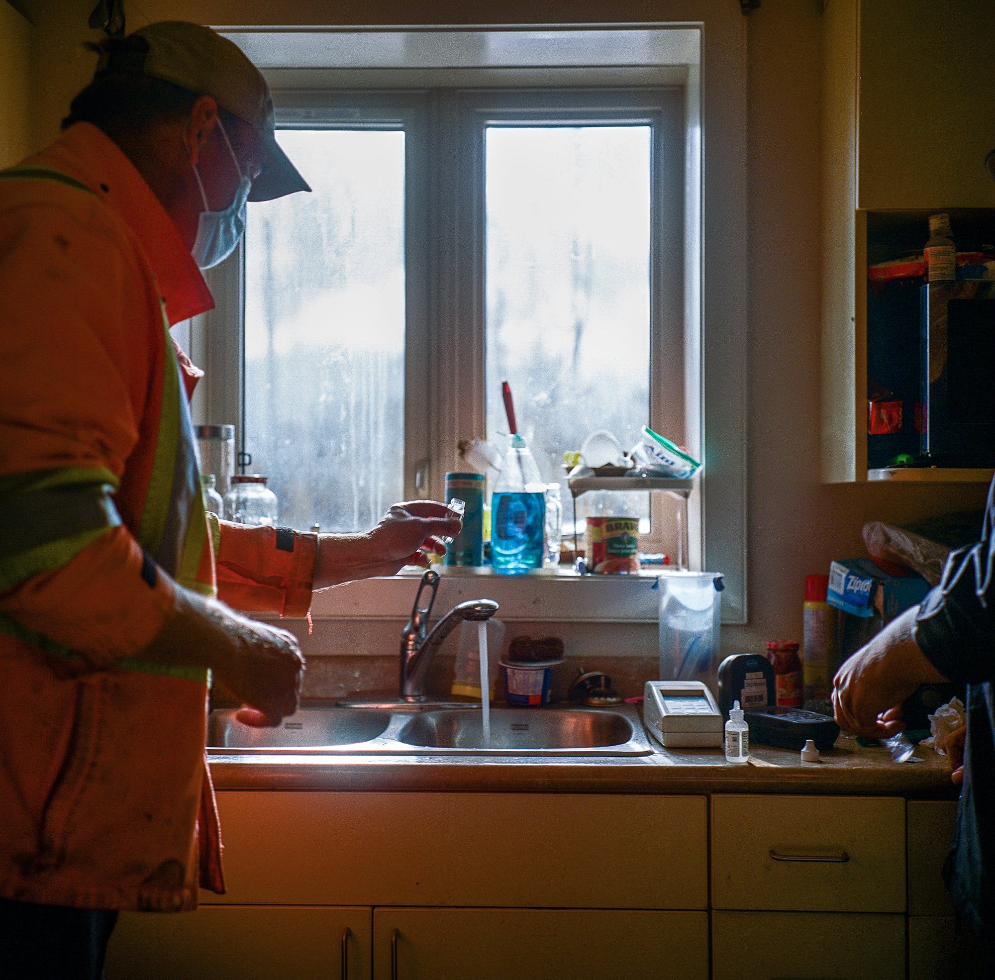 Water is tested in the home of Elder Ronie Moonias