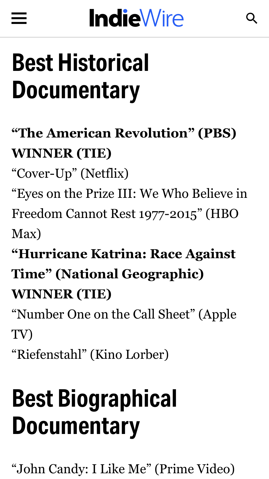 IndieWire