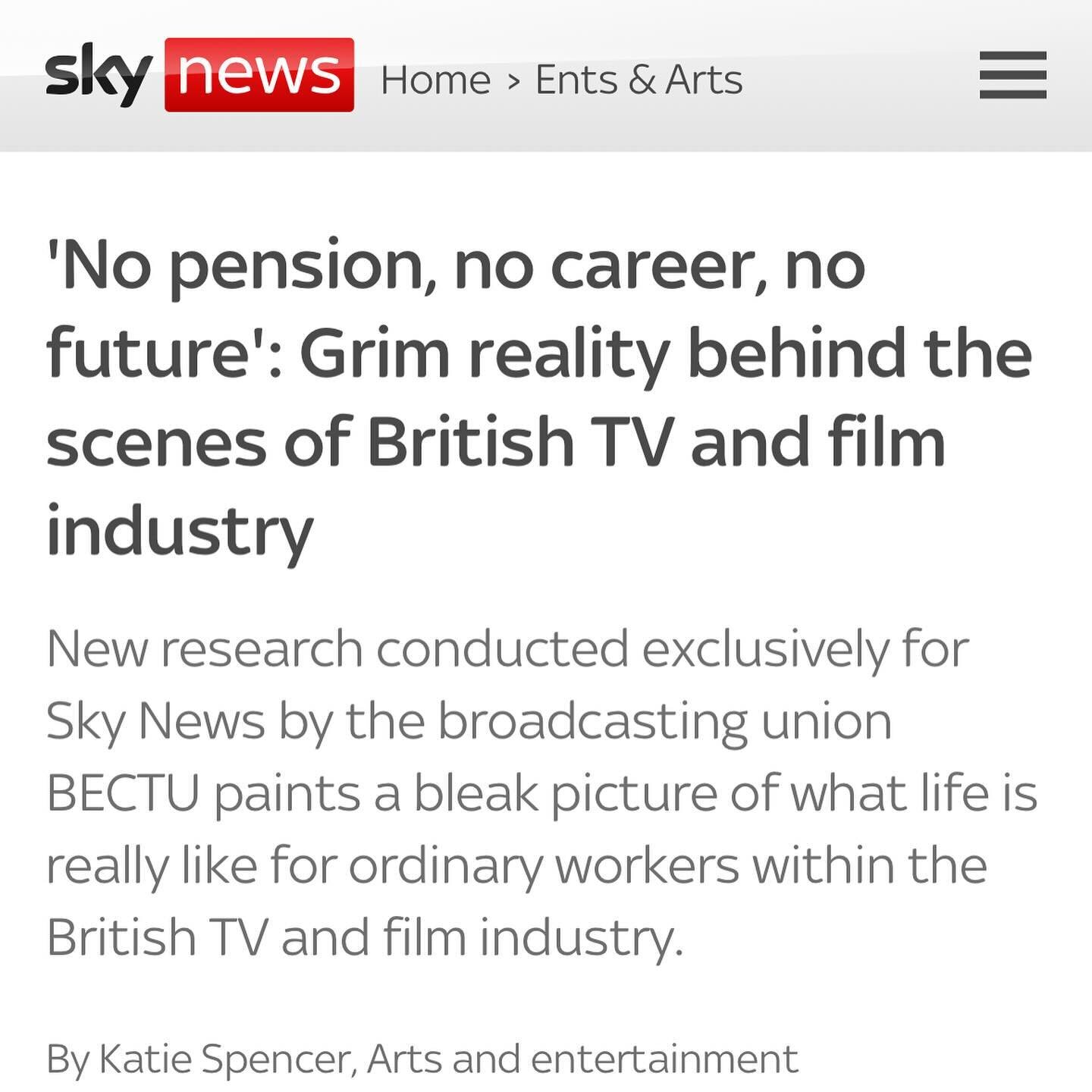 Our Co-Chair @jteav spoke to @skynews this week to talk about the ongoing slowdown in Unscripted series. He explained that all freelancers want is clarity. Link to article in bio&hellip;