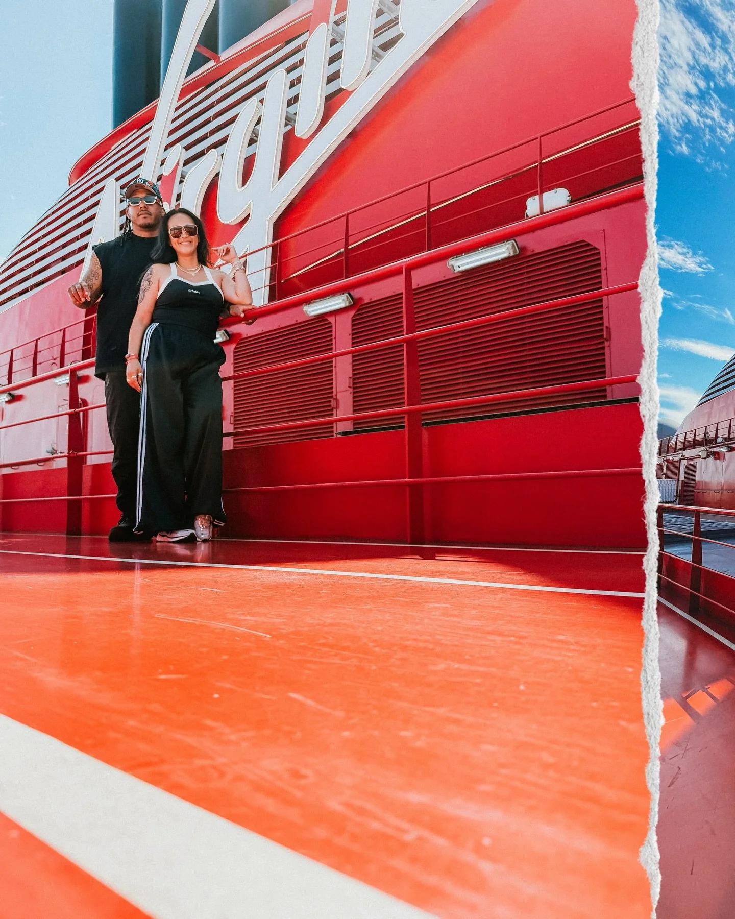 I finally convinced @trentshelton to go on a cruise 🤣⚓️

We sailed away with @virginvoyages for the @tiktok Creator Voyage and have been having the best time together. Safe to say he may owe me for this one.

Wearing @melindamaria_jewelry all trip l