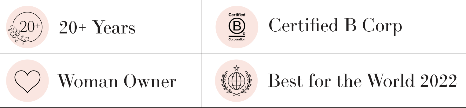 Et Fille is Woman Owned, operating for 20+ years, Certified B Corp, and won Best for the World 2022