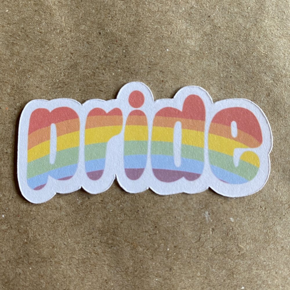 pride bubble letters sticker — AnneArchy