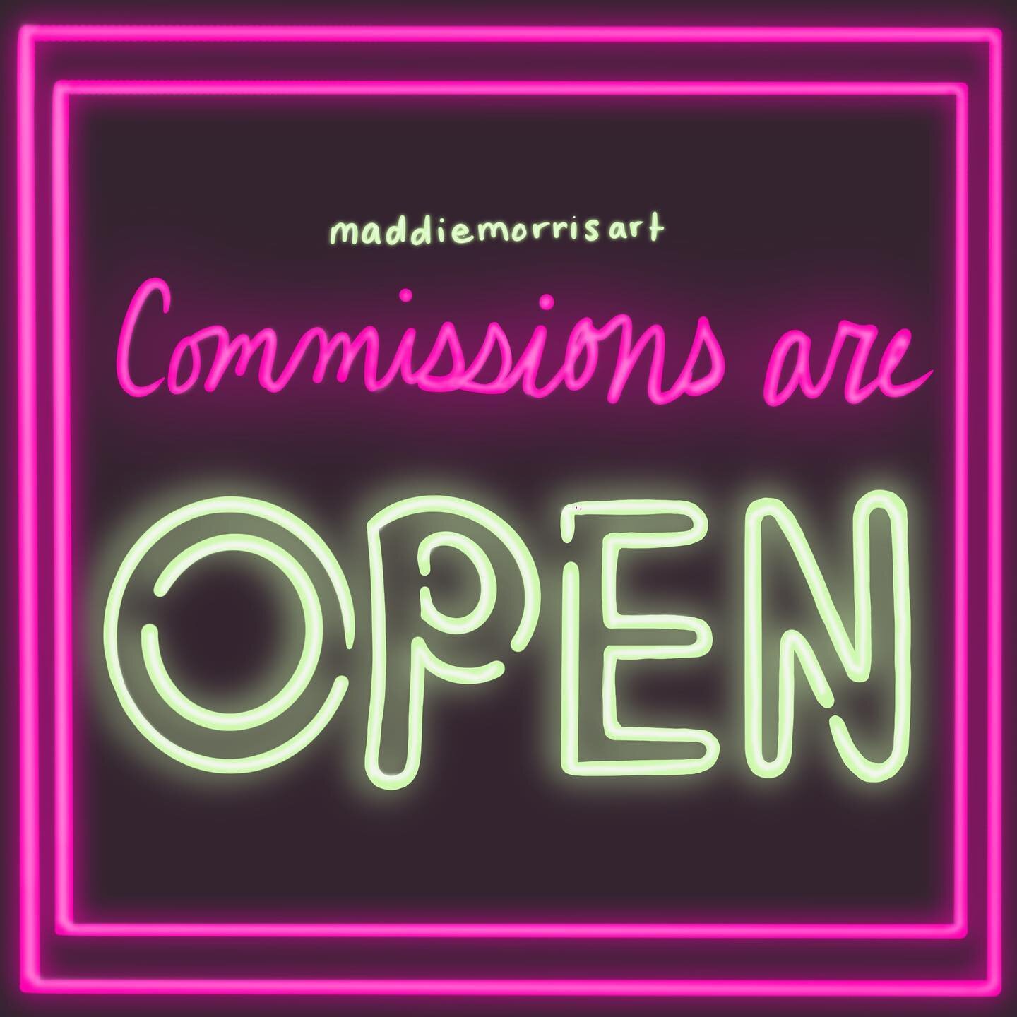 Yay!!! Commissions are OPEN!!! If you&rsquo;re interested send me a DM and we&rsquo;ll go from there! I&rsquo;m very reasonable with pricing and open to negotiation. Ask me any questions, I don&rsquo;t bite I promise.🥸