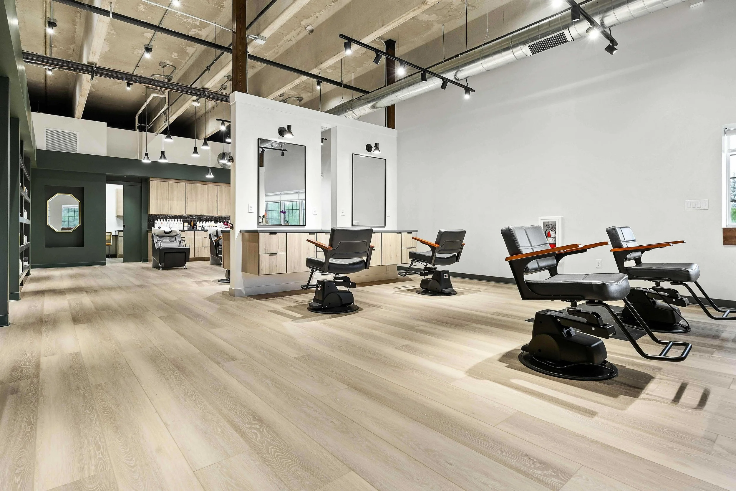 fox den hair salon: example of great space planning by Form Function Studio in Iowa