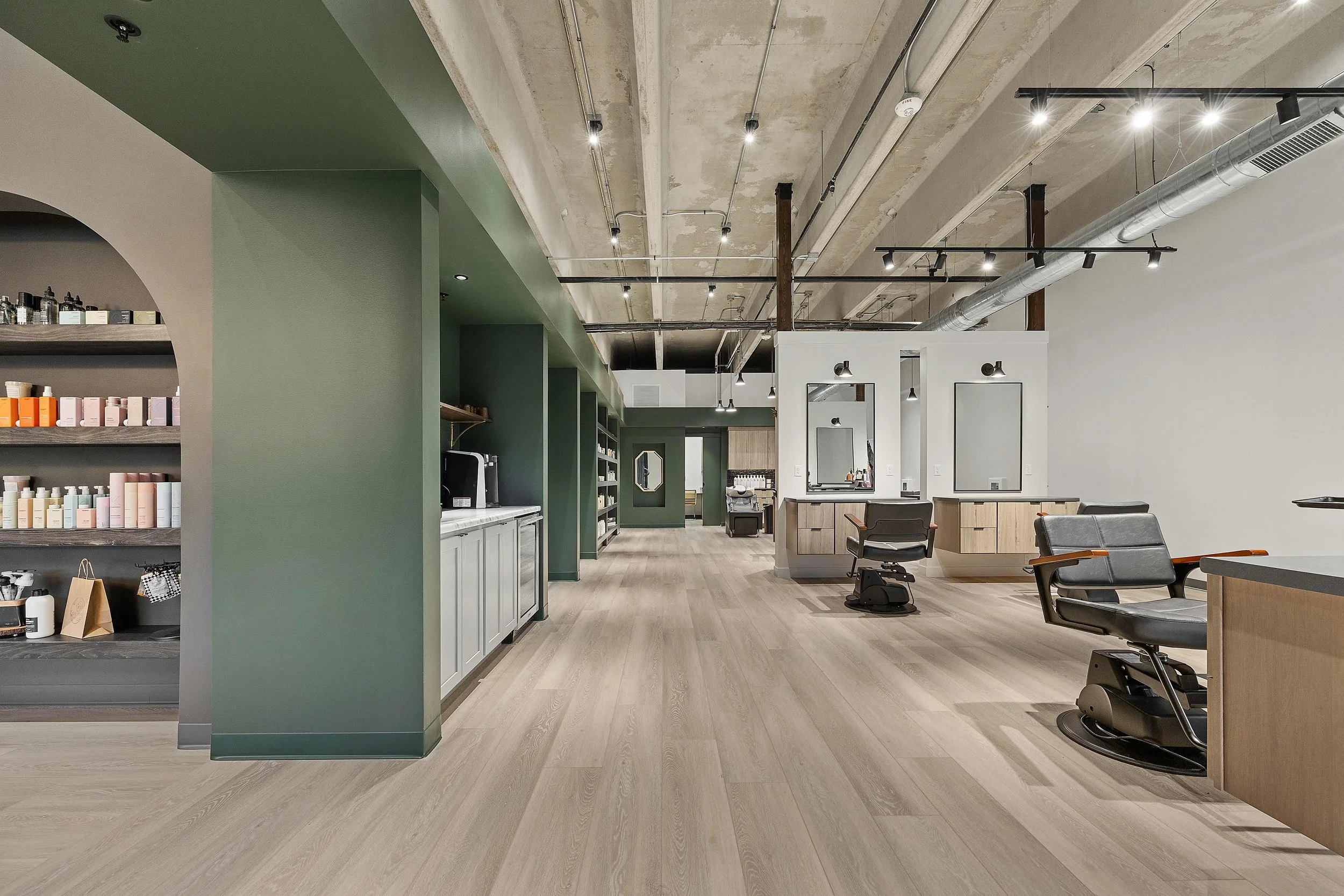 Fox Den Hair Salon; space planning services by Form Function Studio in Coralville, IA