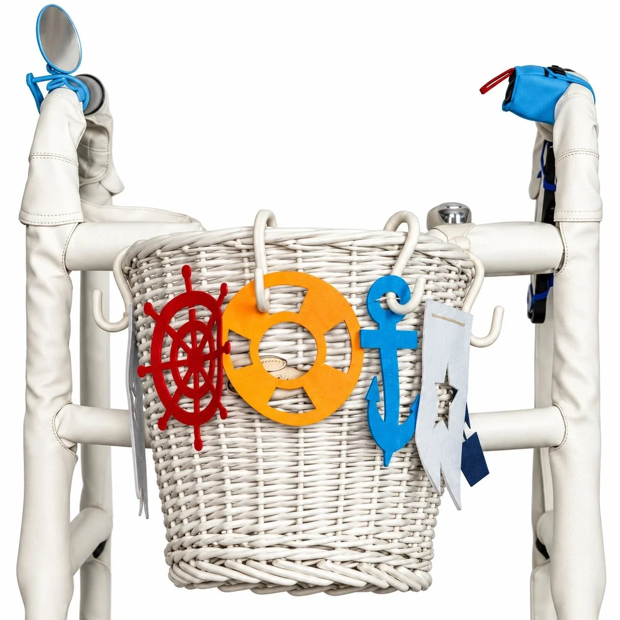 Close-up of Fun in the Sun basket and colorful decorative details