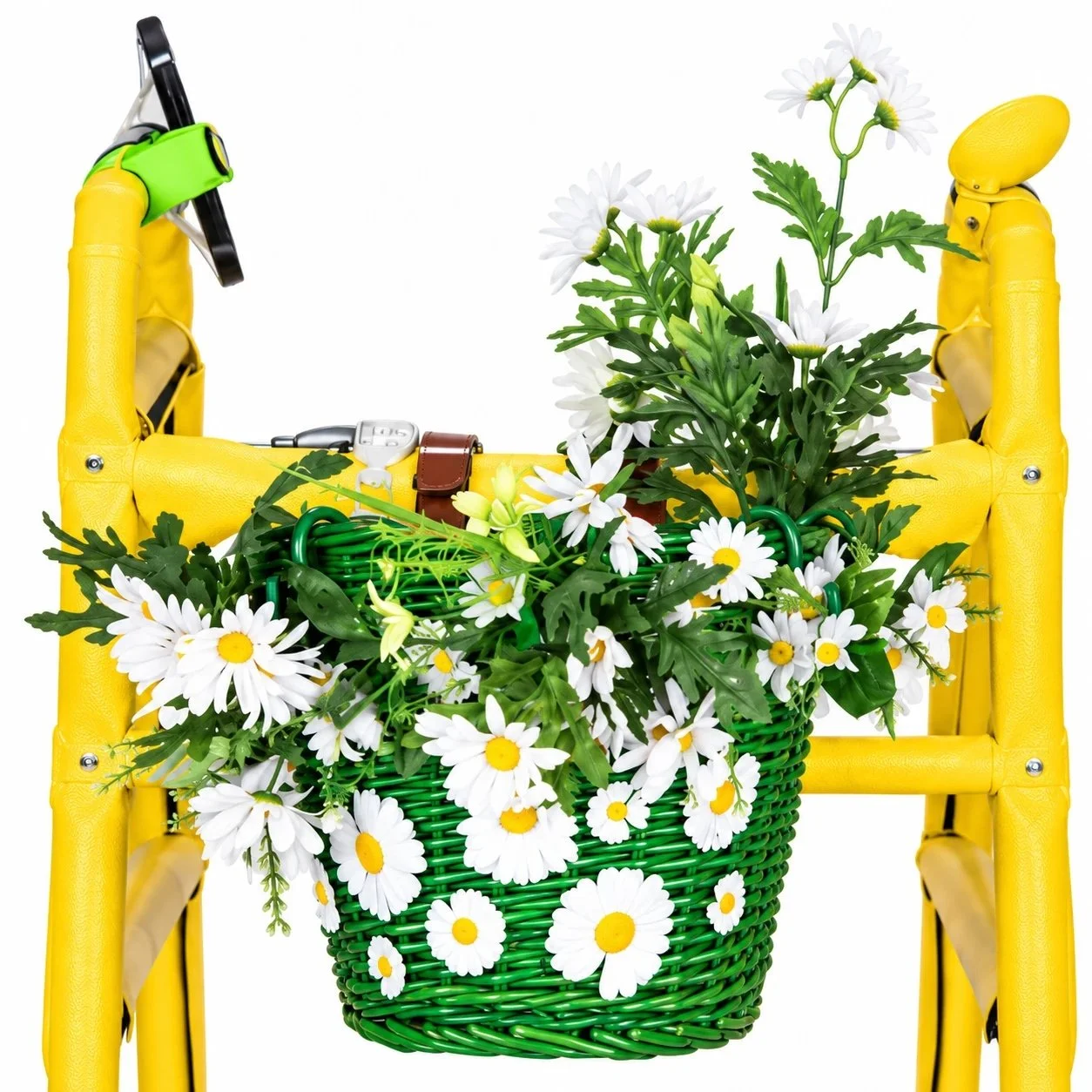 Close-up of the Spring Fling basket and floral decorative details.