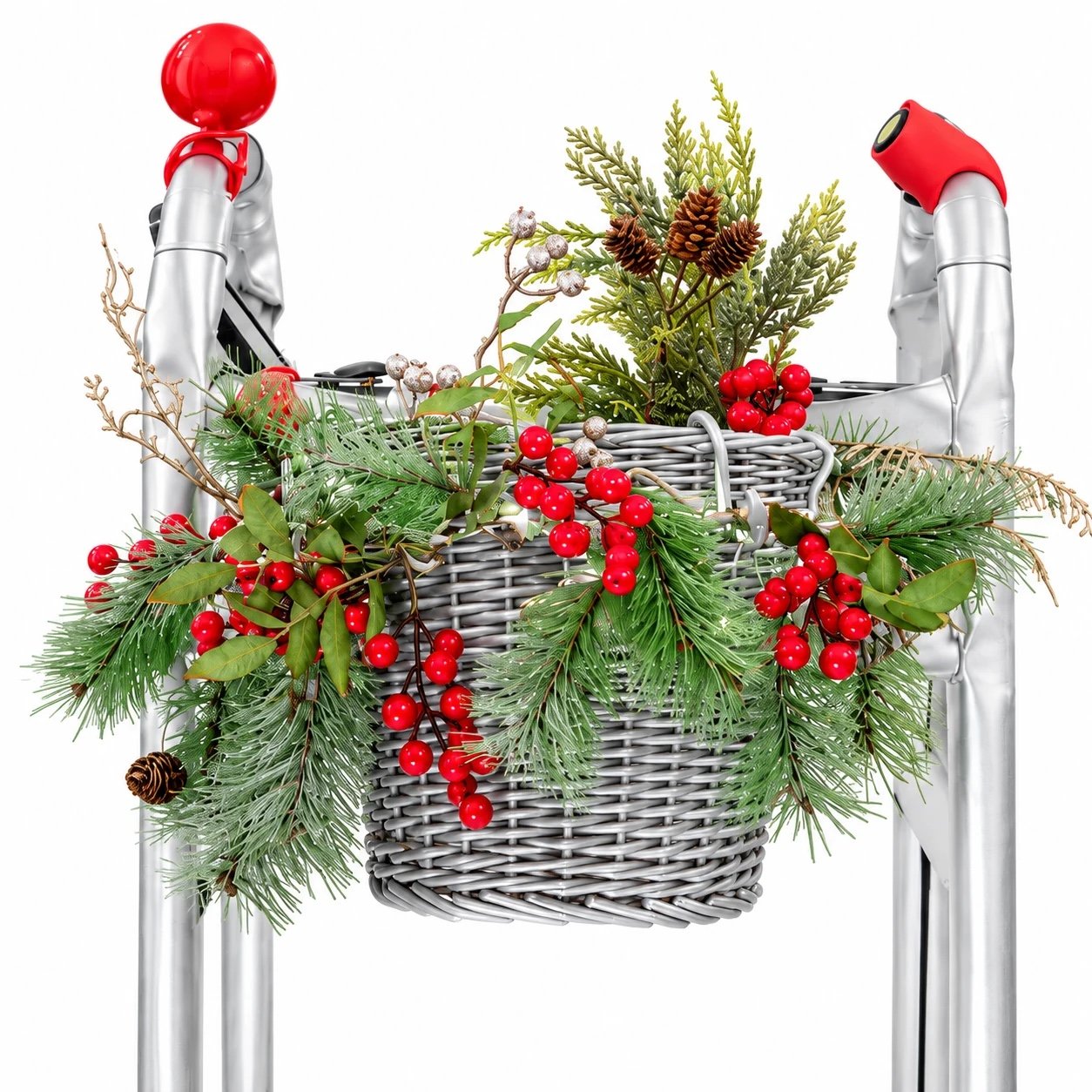 Close-up of Winter Wonderland basket and winter decorative details