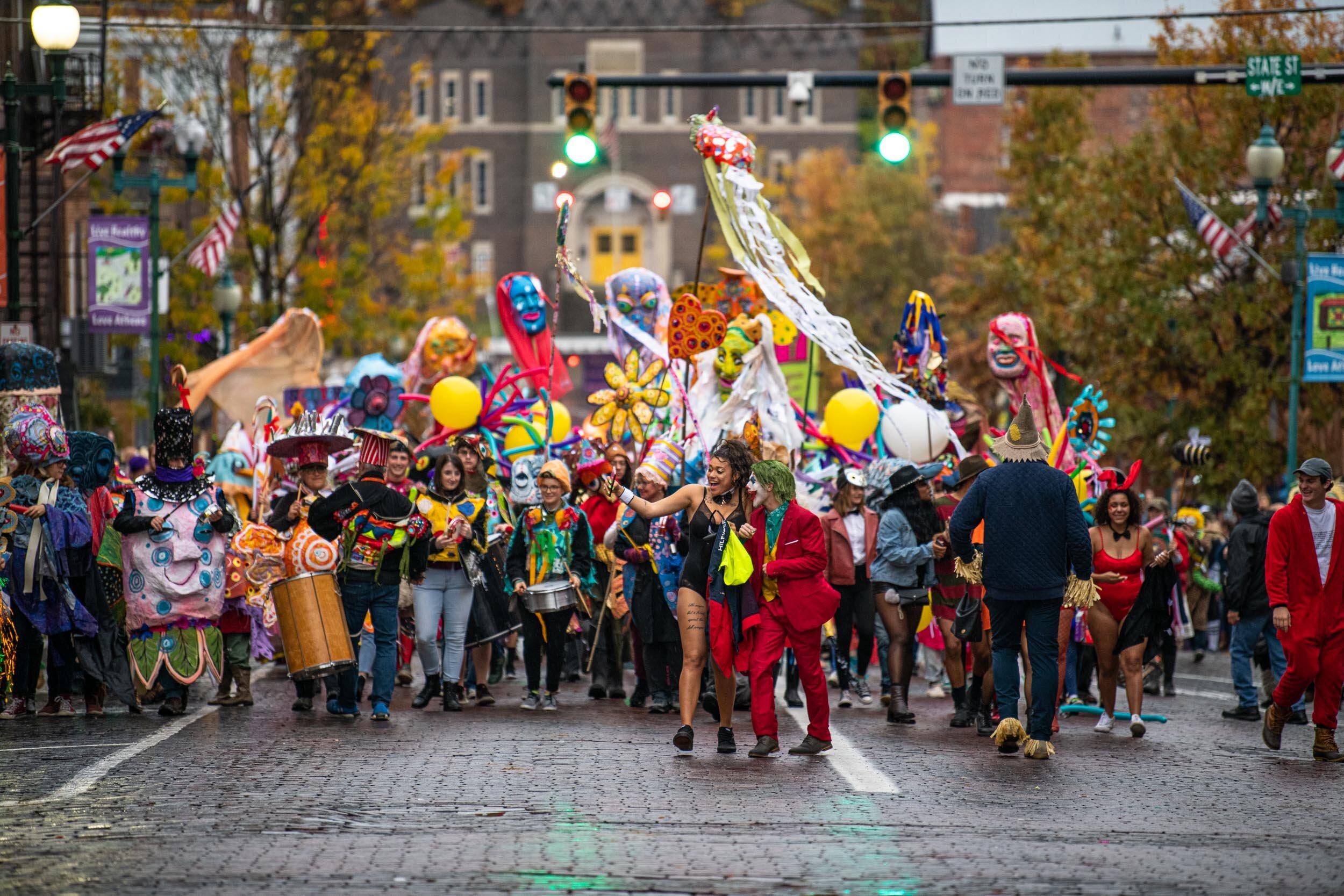 In spite of the rain, the Athens, Ohio Honey for the Heart parade drew in a number of participants and spectators, Saturday, October 26, 2019.