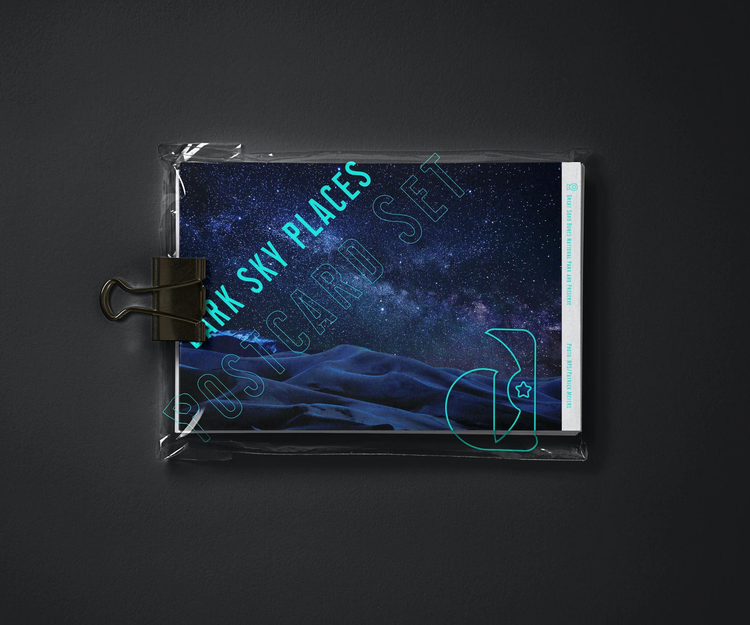 Set of postcards showcasing dark-sky parks