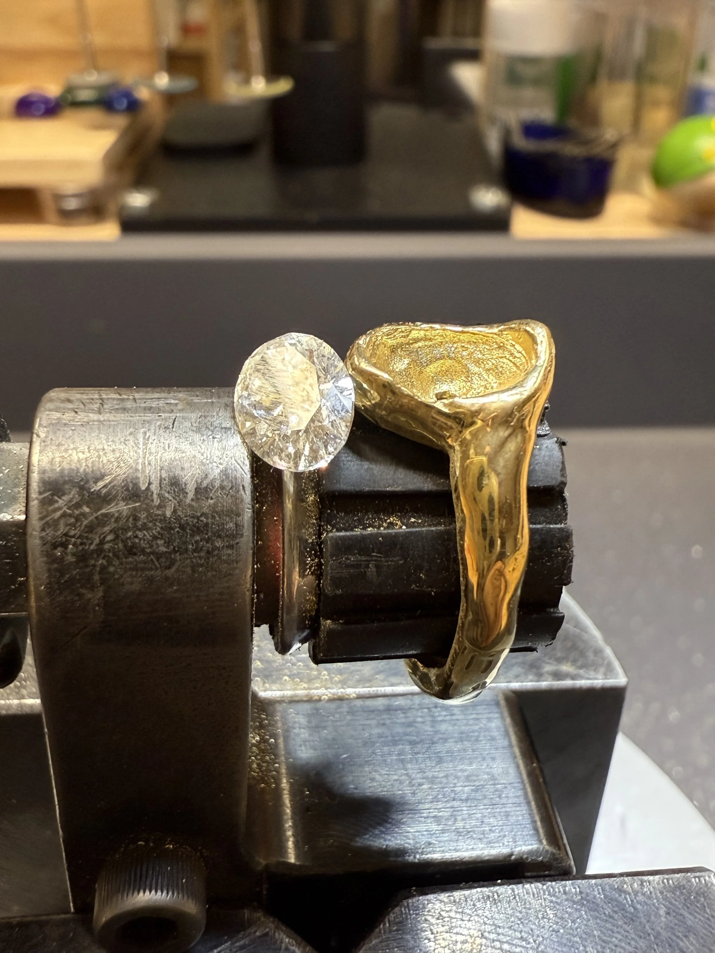 elongated cushion diamond setting with wax carving course