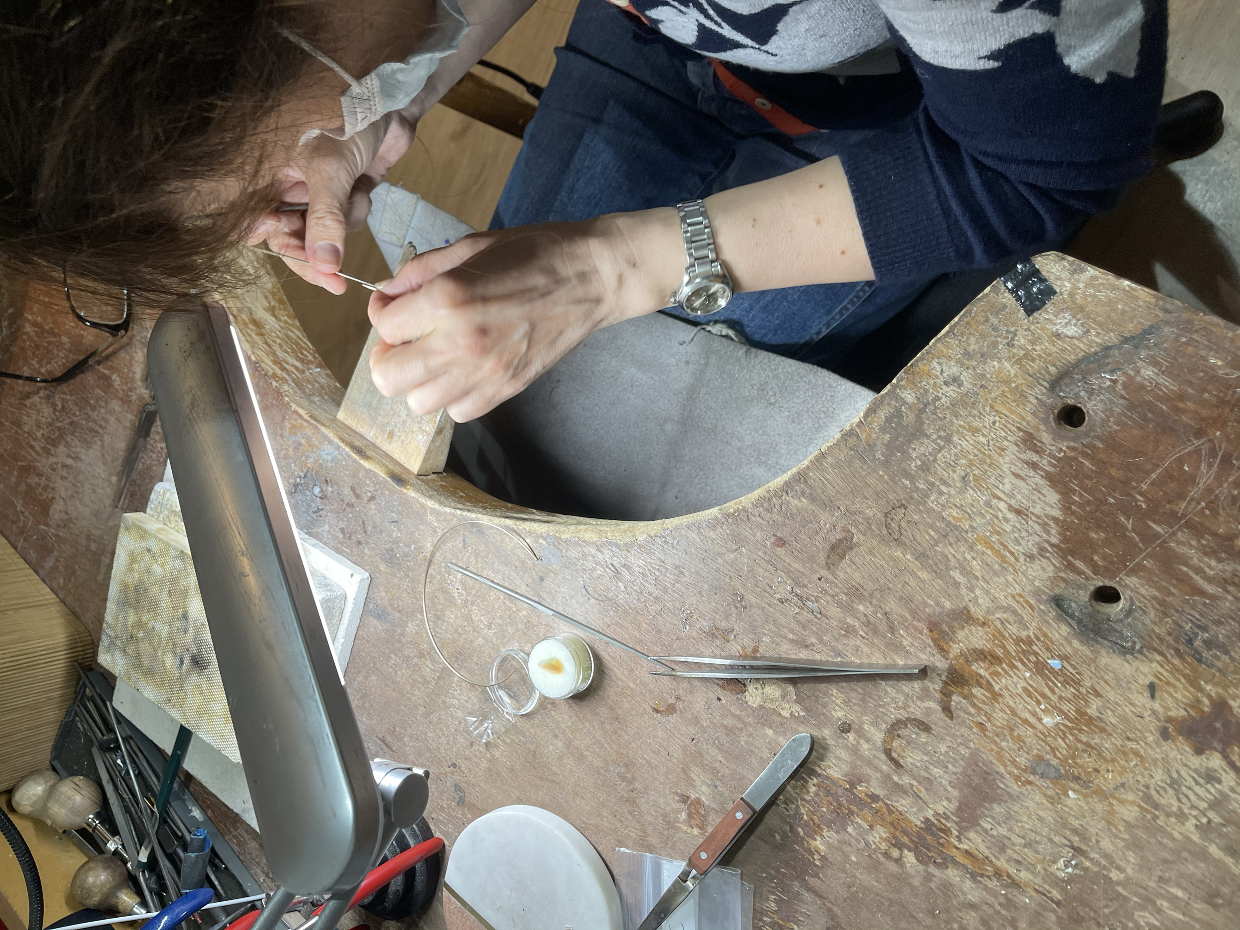 Jewellery making retreat training in the Jewellery Academia studio in Halkidiki, Greece