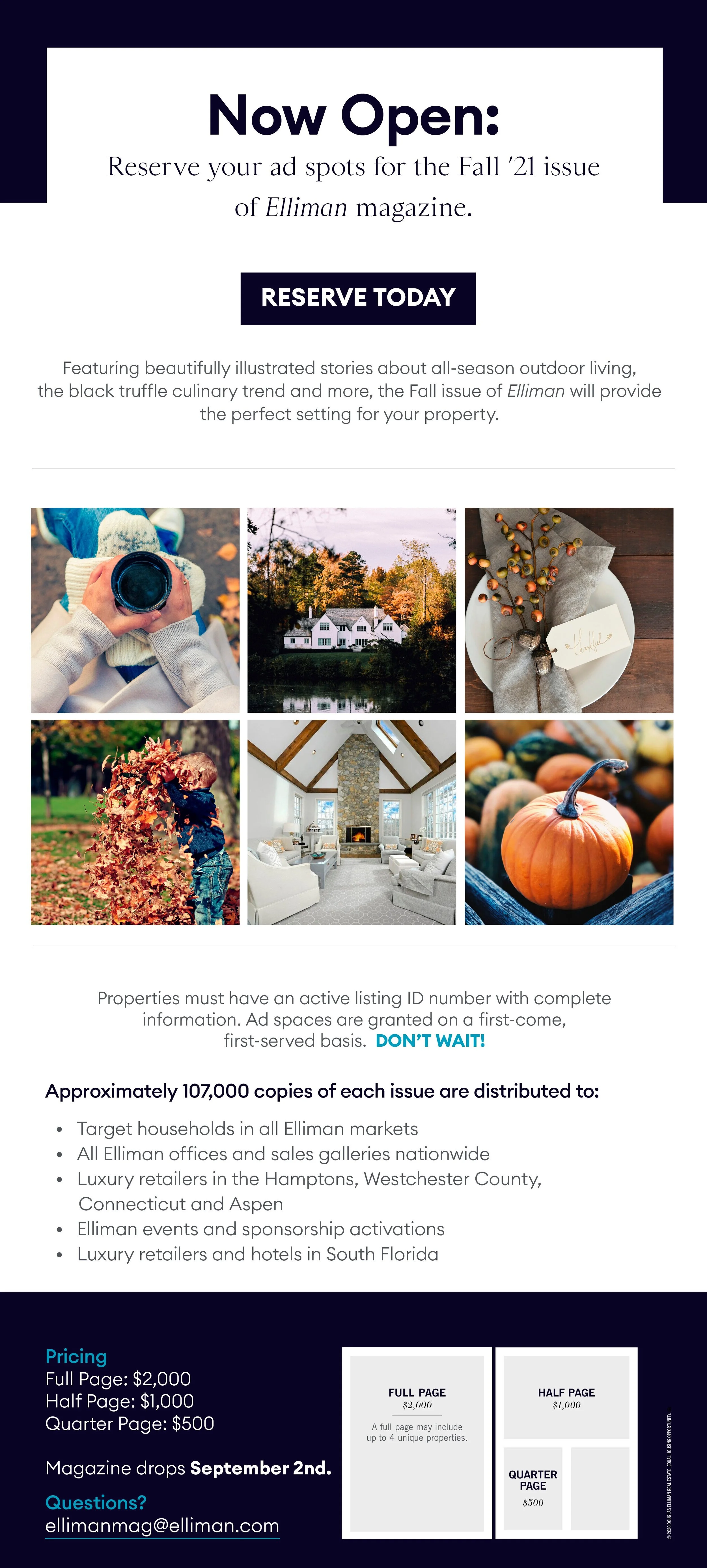 Wrote copy for promotional email announcing launch of Elliman magazine.