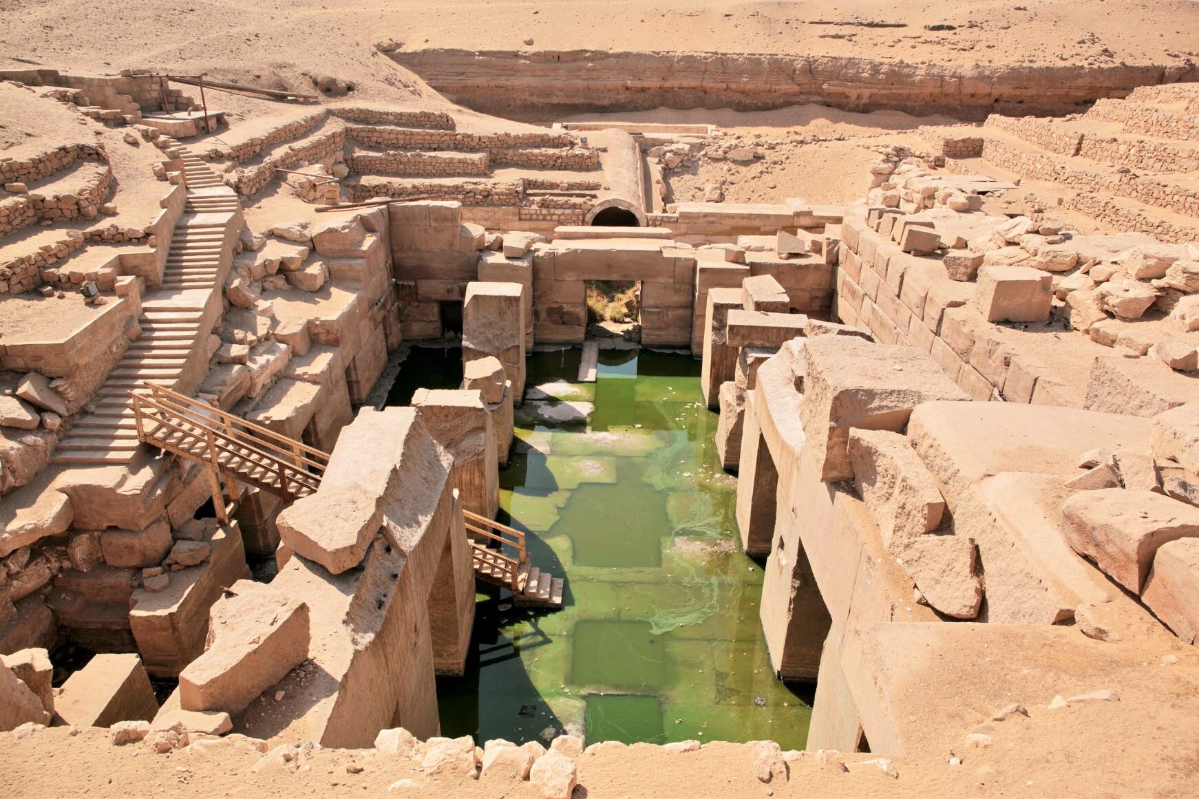 The 'Osireion' Temple at Abydos: A unique structure which simulates an island
