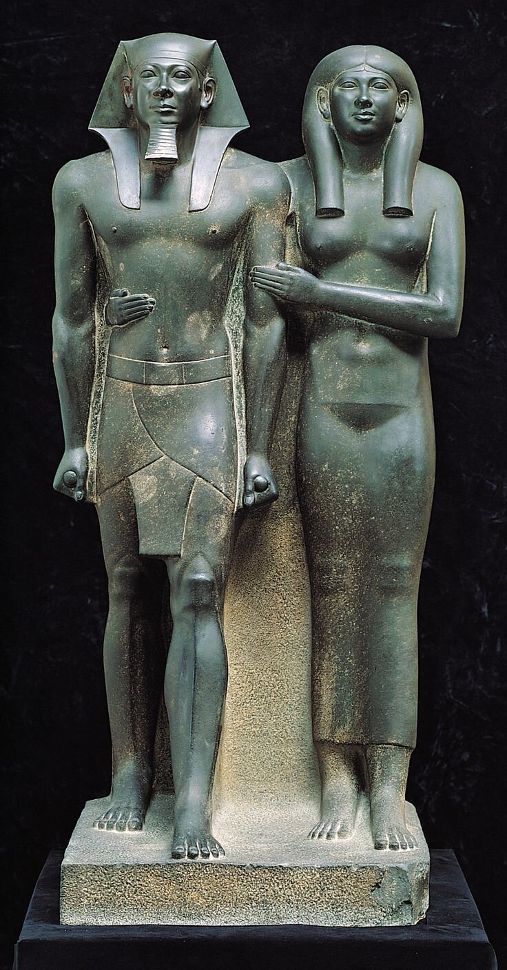 1910: The Discovery Moment Of King’s Menkaure And His Queen’s Khamerernebty Statue