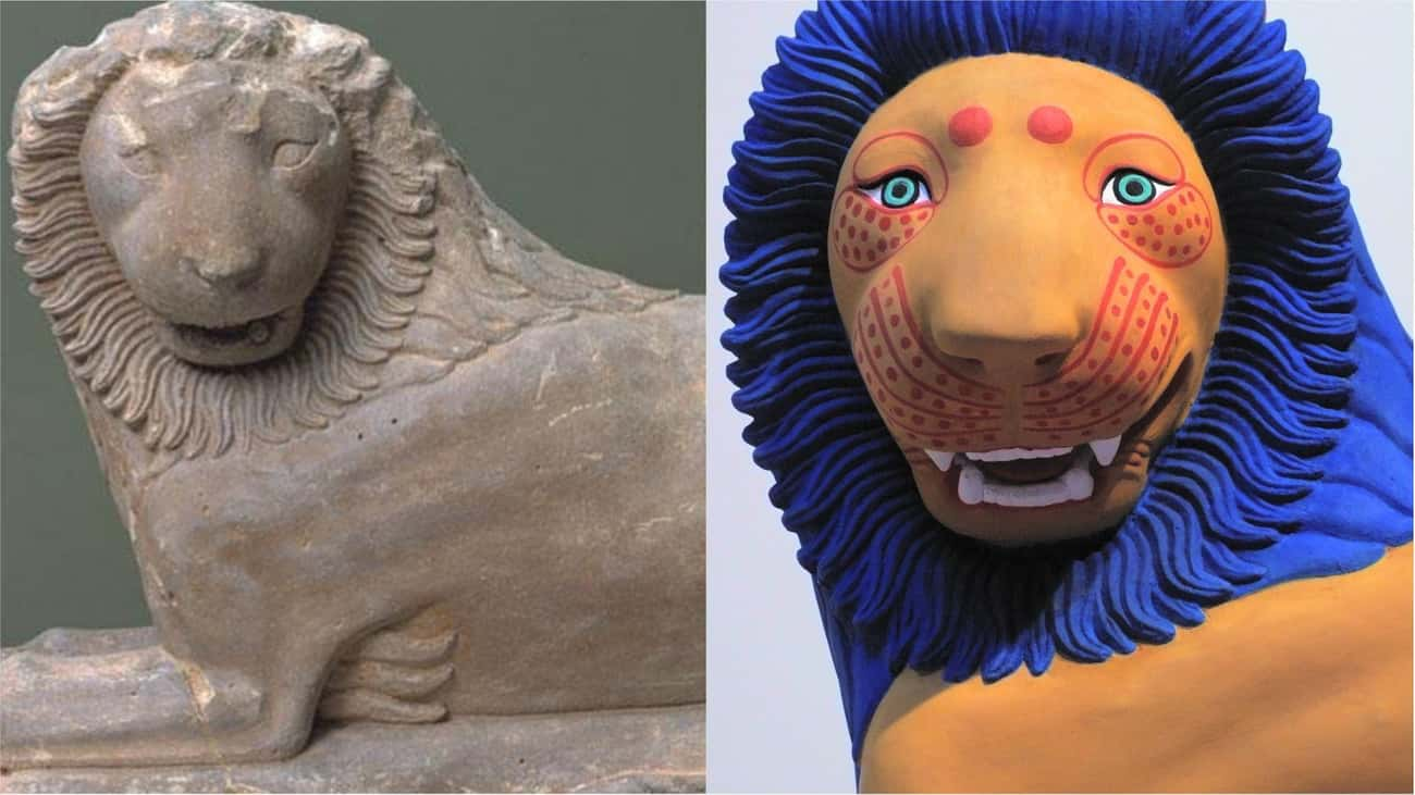   The Reproduction of "The Lion Of Loutraki," Circa 550 BC, Greece     